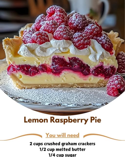 Homemade Quick and Easy Recipes 😋🍟 | Lemon Raspberry Layered Pie | Facebook