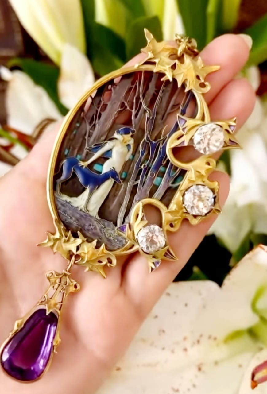 Pendentif Or 18 Carats - Saphirs, Rubis & Opale Boulder Multicolore - Bimonia