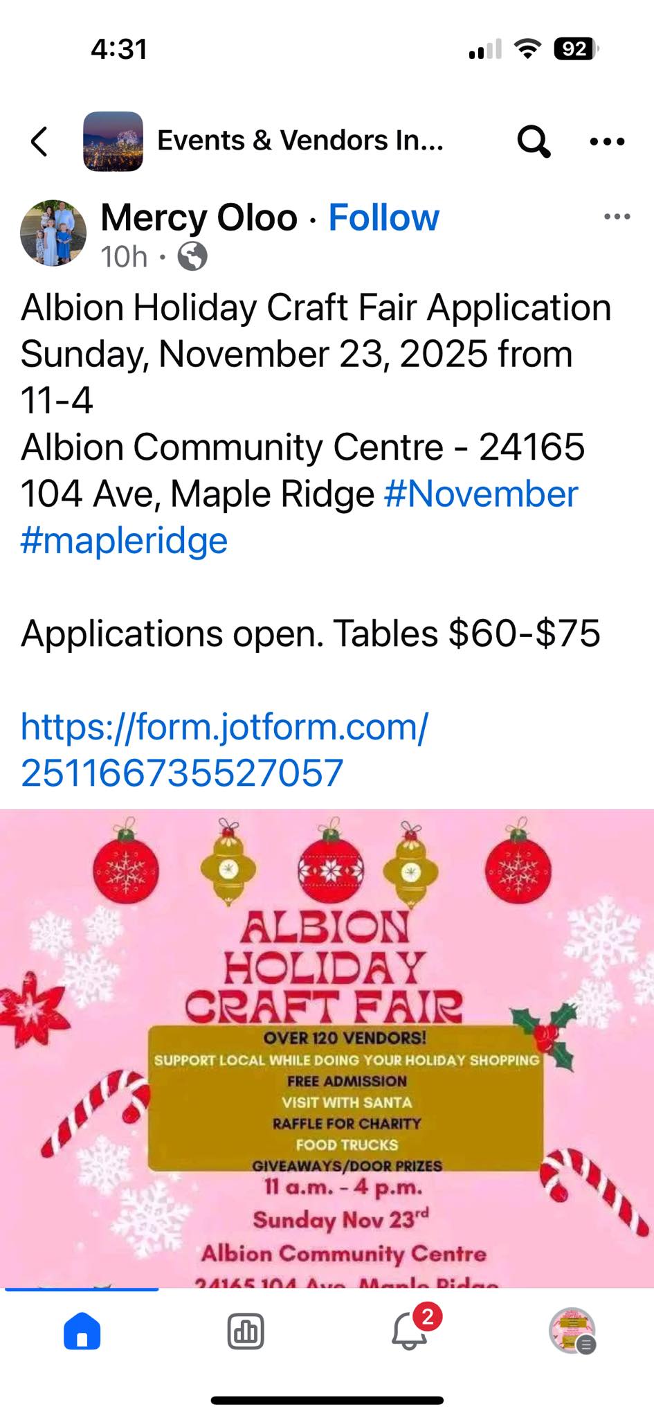 Albion Artisan Craft Fair | Coquitlam BC
