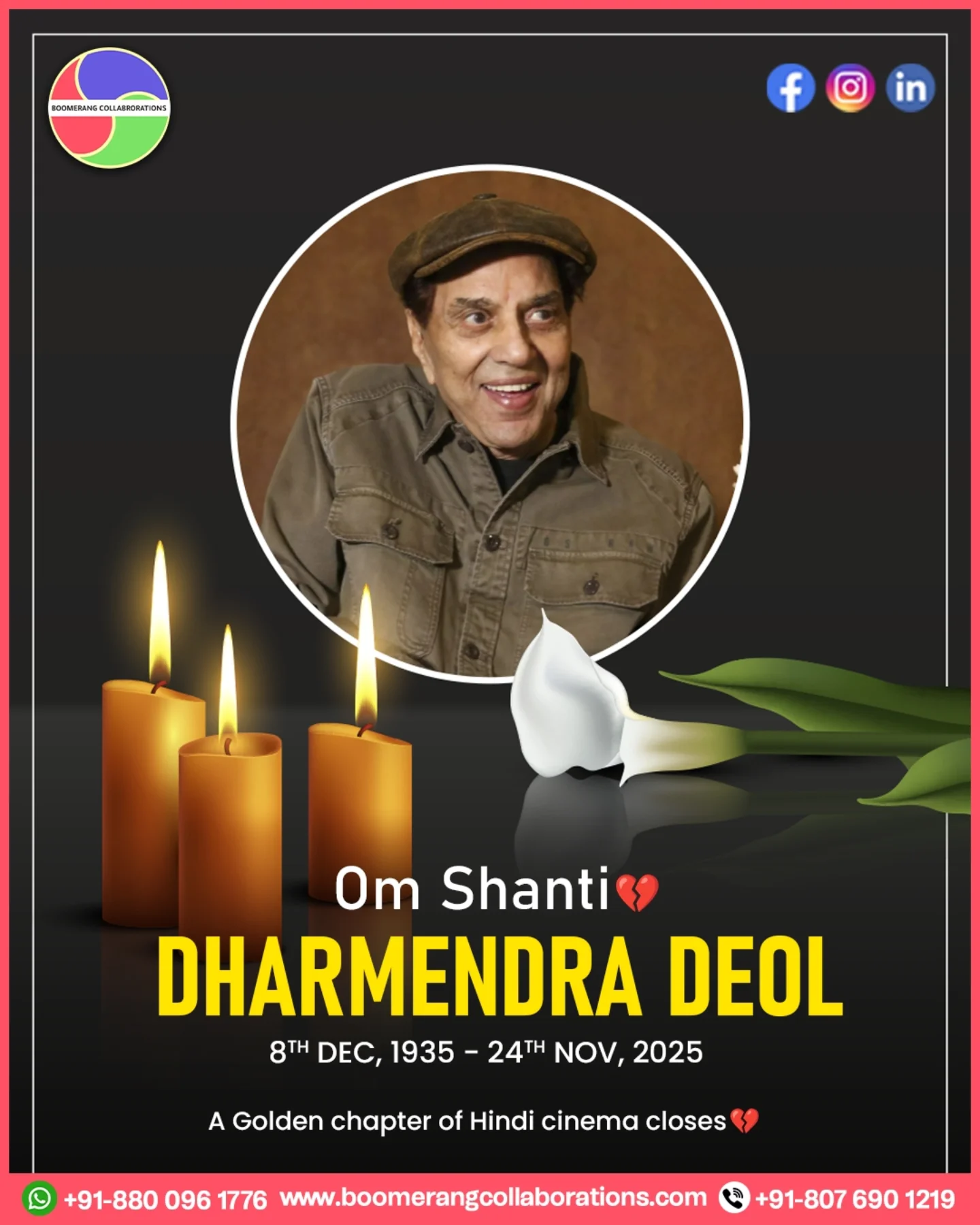 Boomerang - 🌟 Remembering the Legendary Dharmendra 🌟 8th Dec 1935 ...