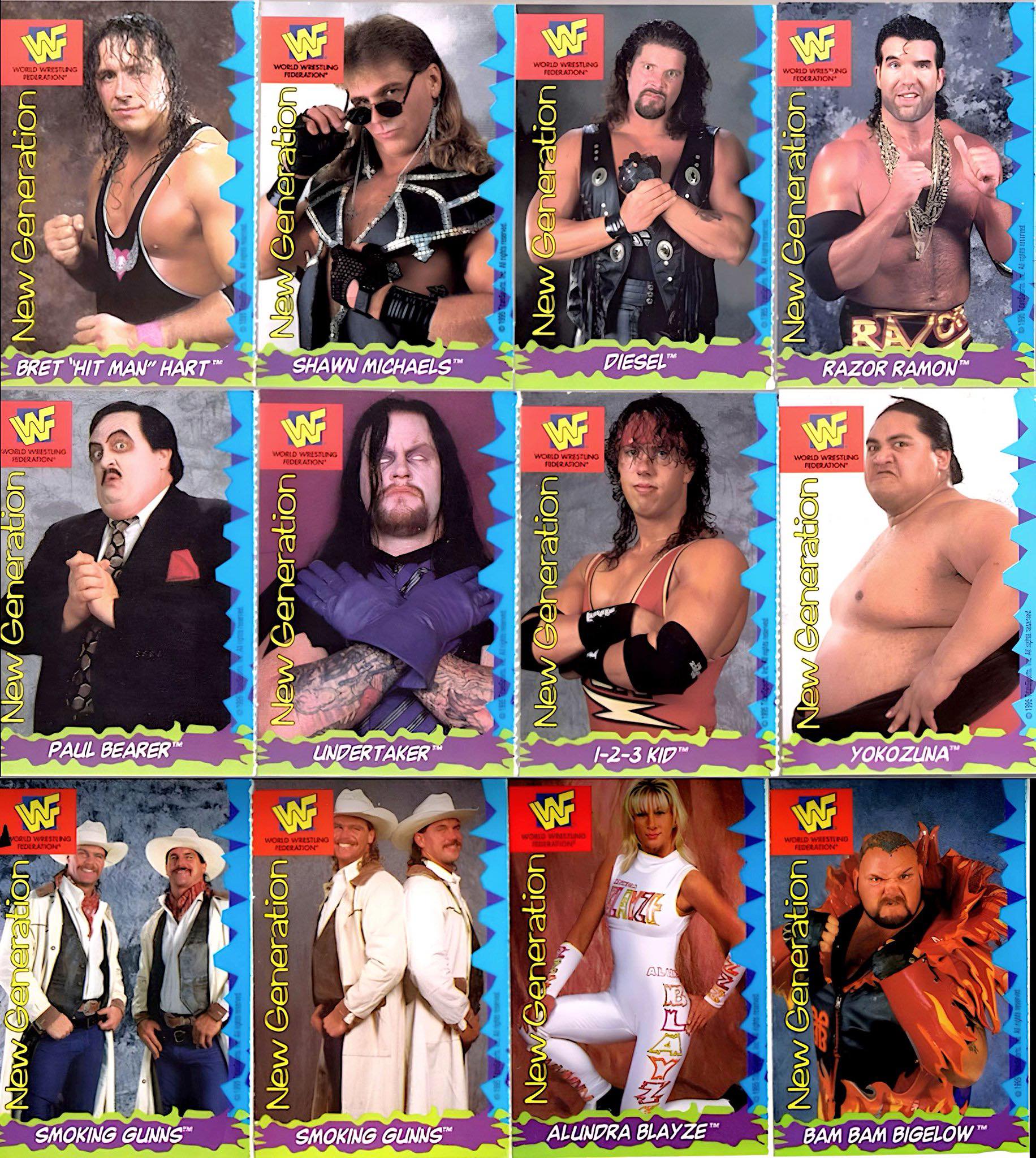 Full set of 1991 WWF Superstars stickers Nonsense with the unused