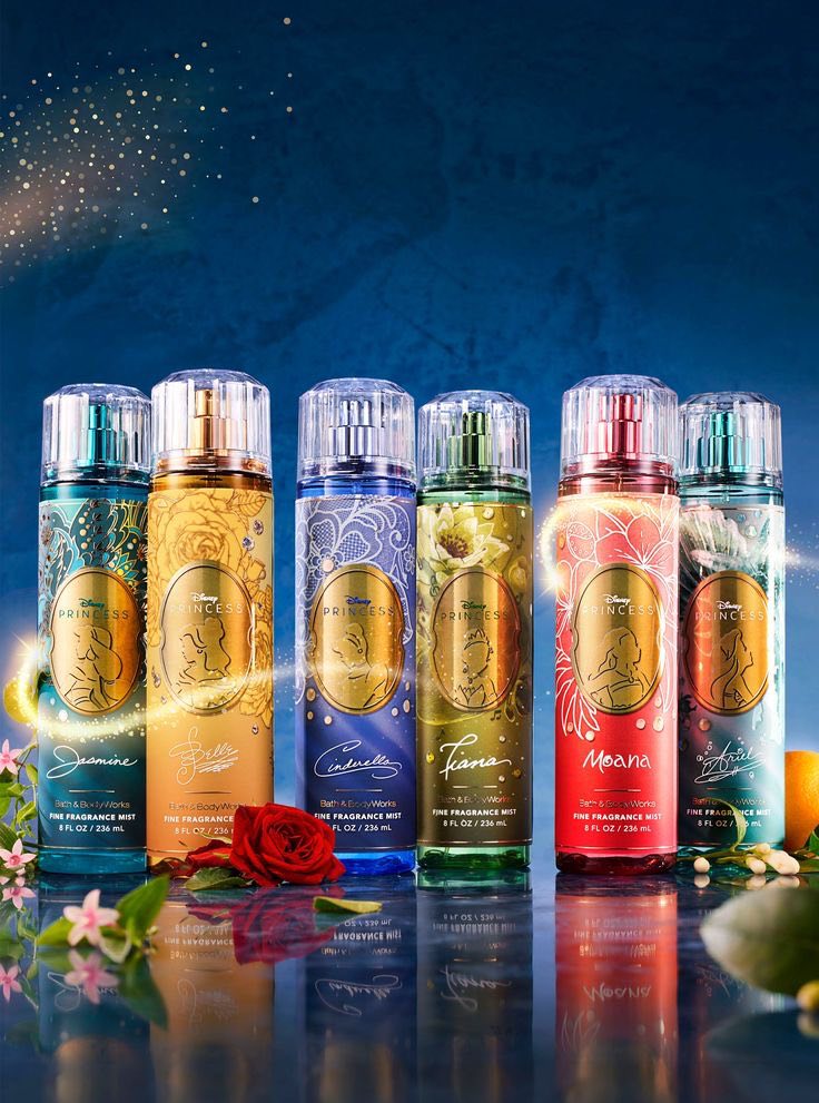 New Disney Princess 7-piece Mini Fine Fragrance Mist Sampler from