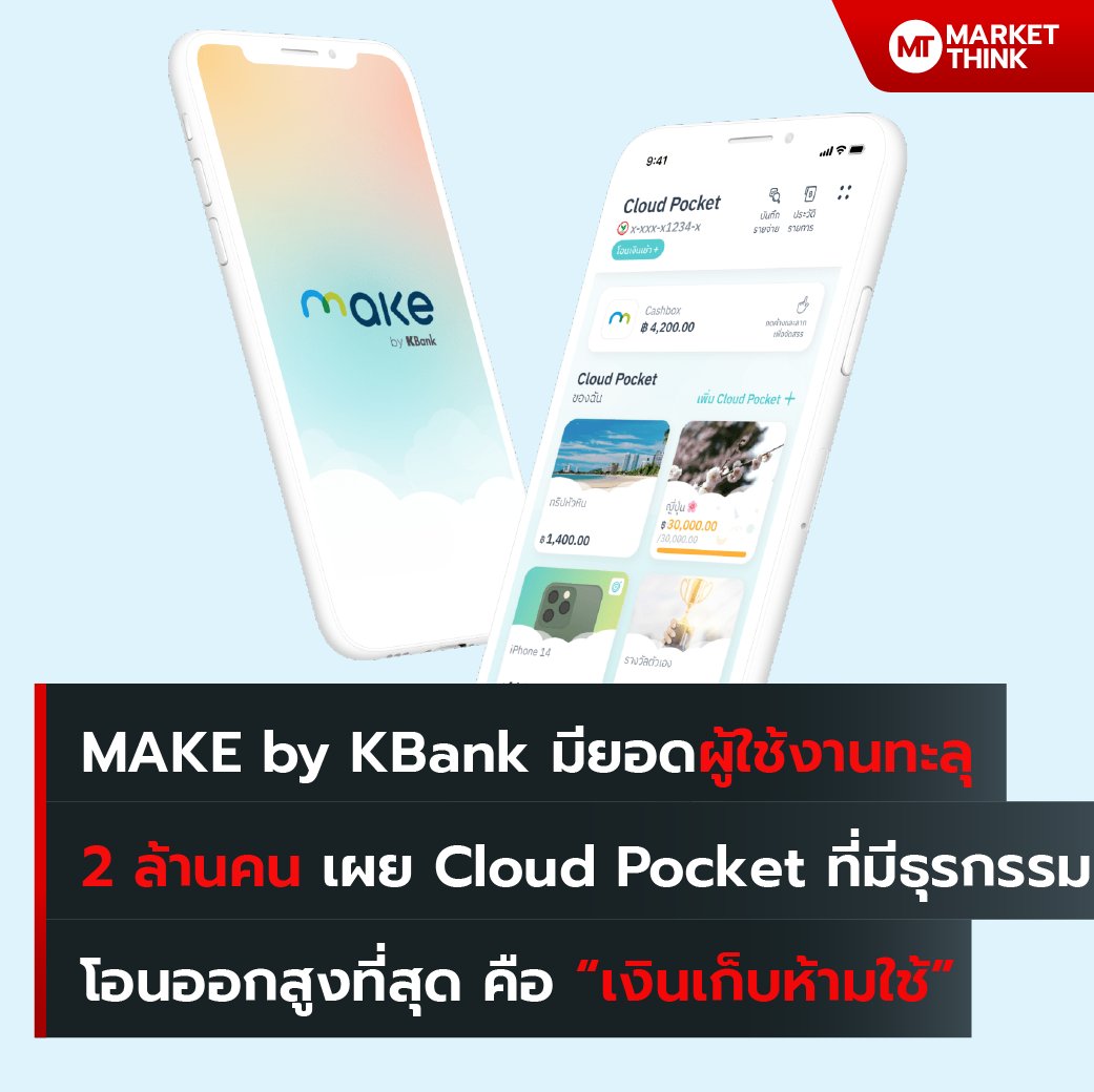 ลงทุนแมน - MAKE by Kbank มีคนใช้ 2 ล้านคน Cloud Pocket... | Facebook