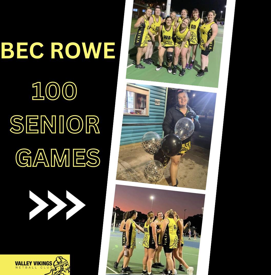 Valley - • MILESTONE SPOTLIGHT • Congratulations to Bec Rowe who played ...