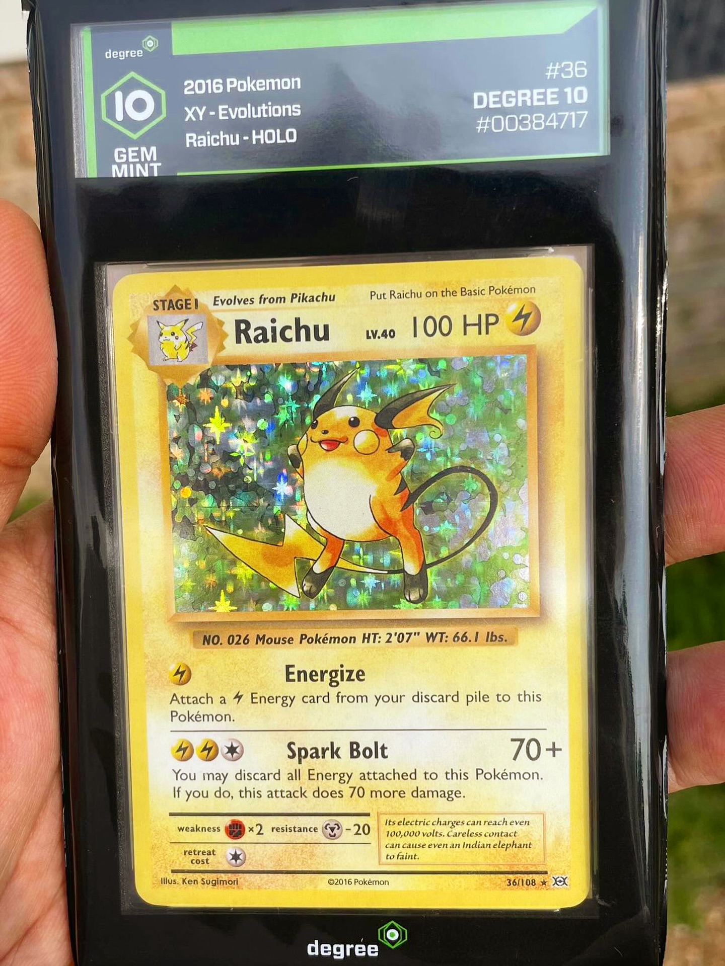 raichu pokemon card 2016 - (36/108) - XY Evolutions Evolves from Pikachu Type Raichu (36/108) *RARE HOLO BLEED*