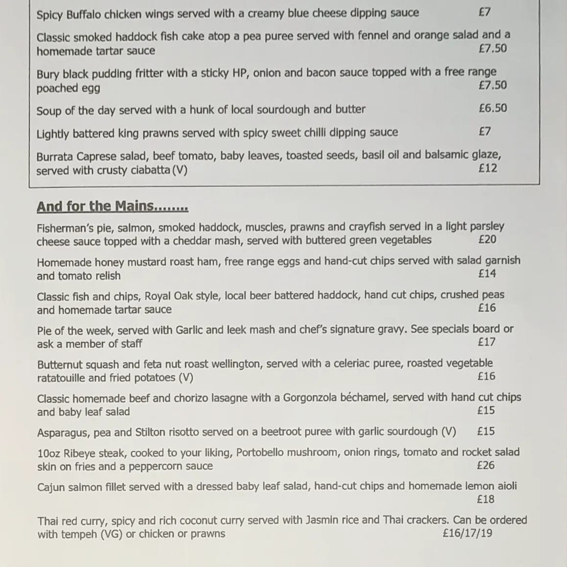 NEW JULY MENU IS HERE........Thr... - The Royal Oak, Rushton