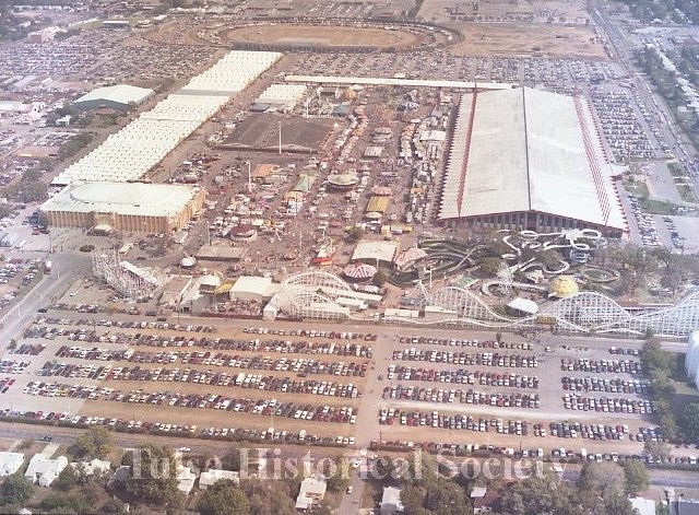 1983 Tulsa State Fair aerial view with Bells Amusement Park