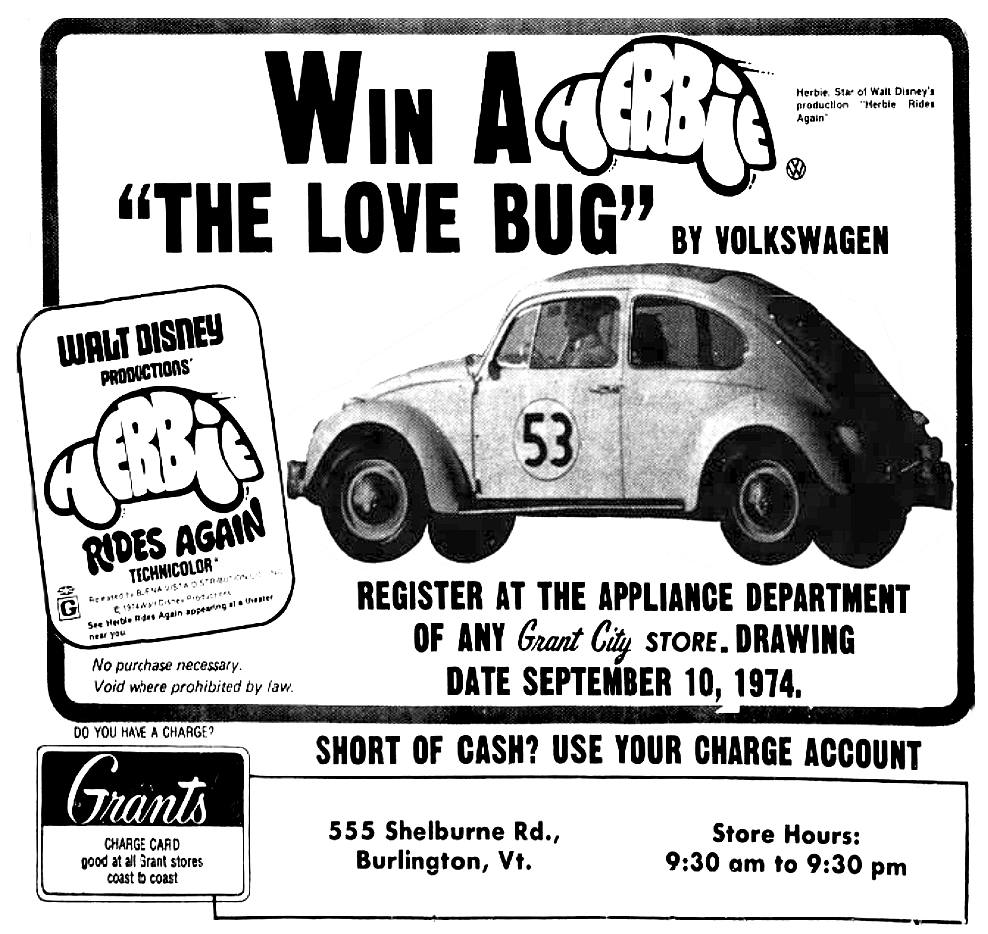 1975 VW Beetle Love Bug limited edition ad