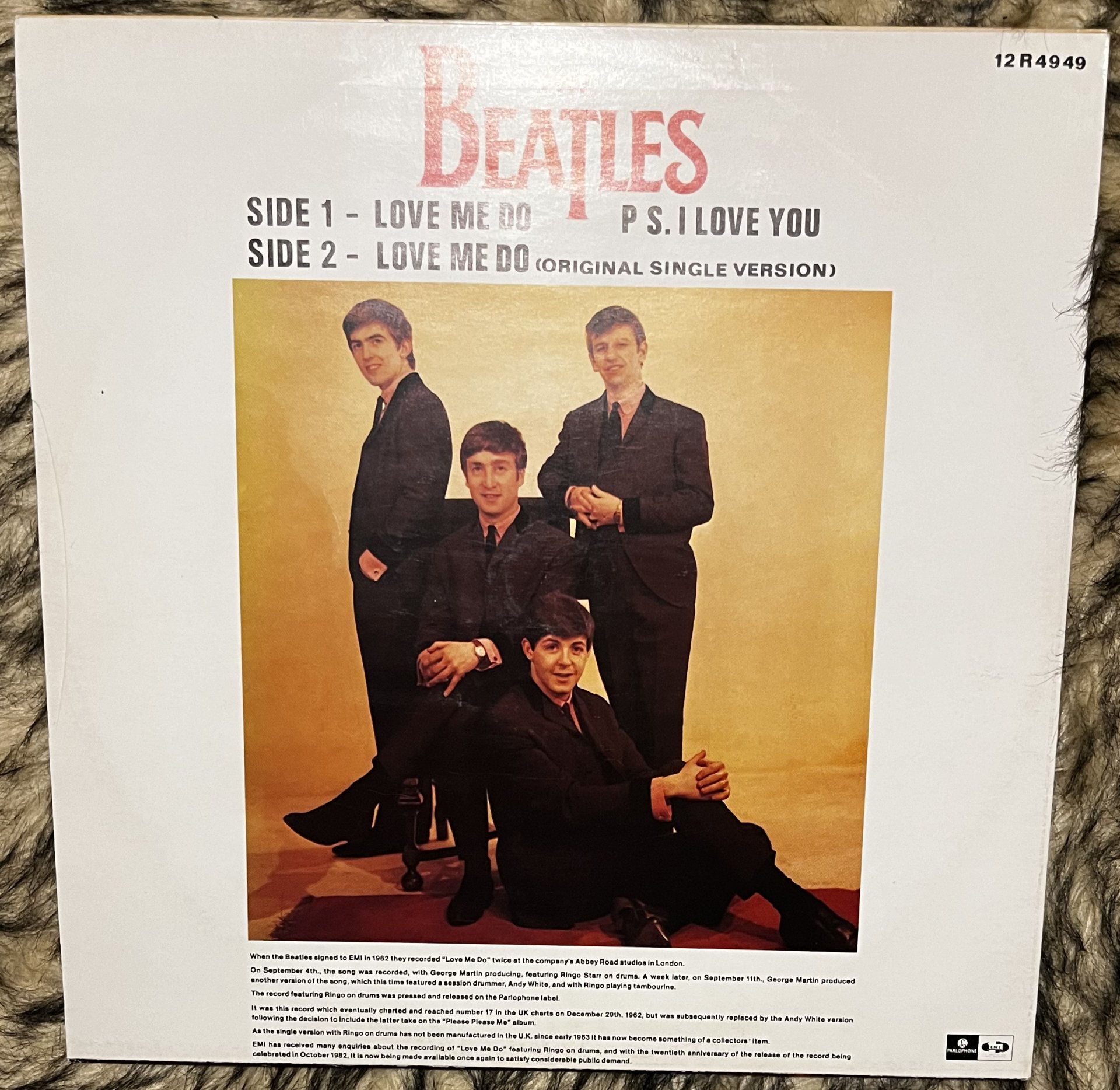 The Beatles' Love Me Do 1964 mono UK reissue