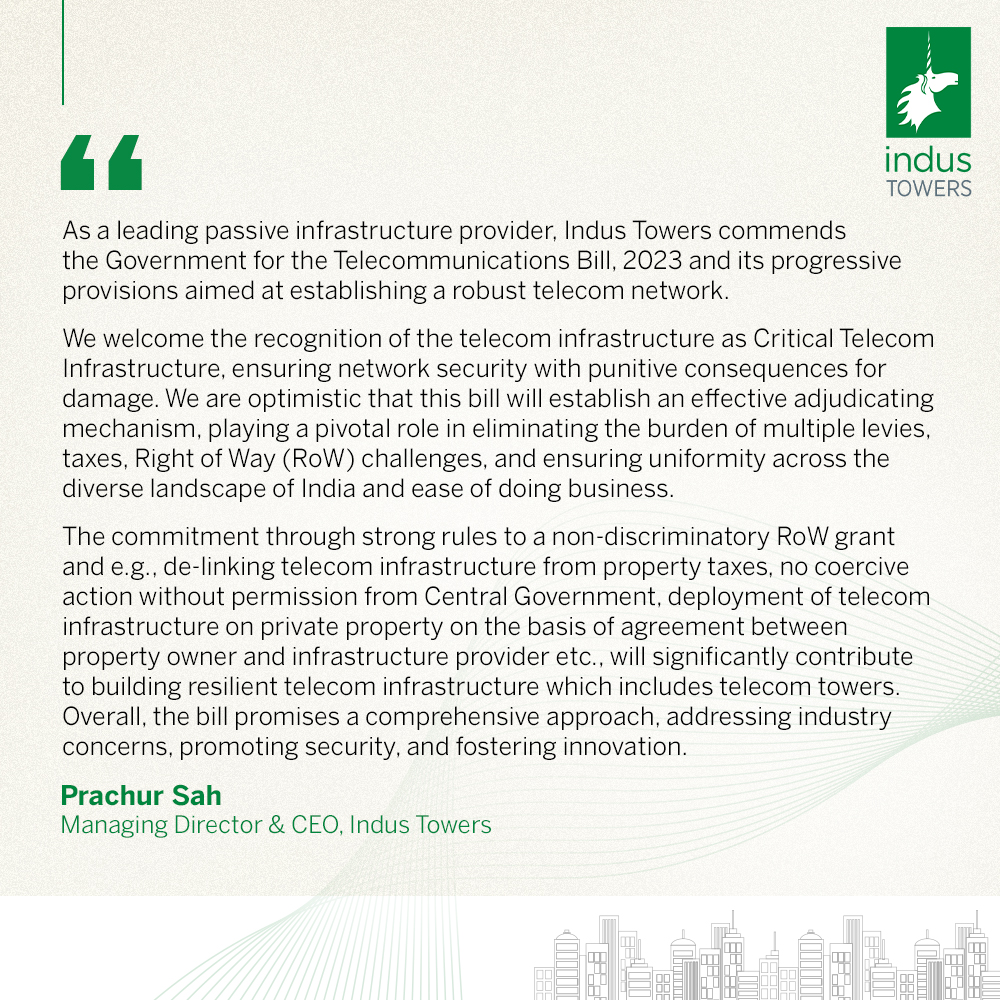 Indus Towers commends the... - Indus Towers Limited
