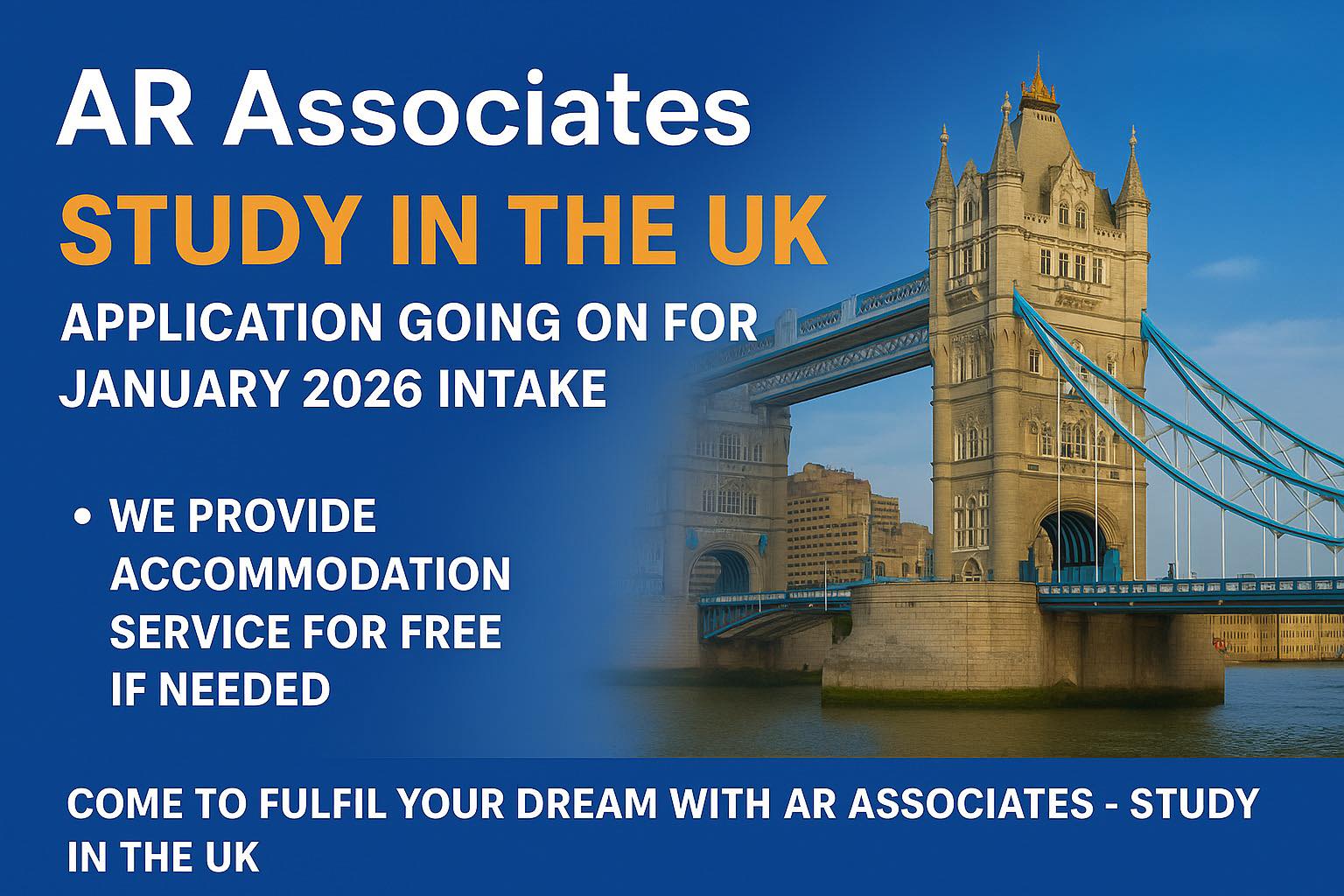 AR - Study in the UK 🇬🇧. Application going on for January 2026 session ...