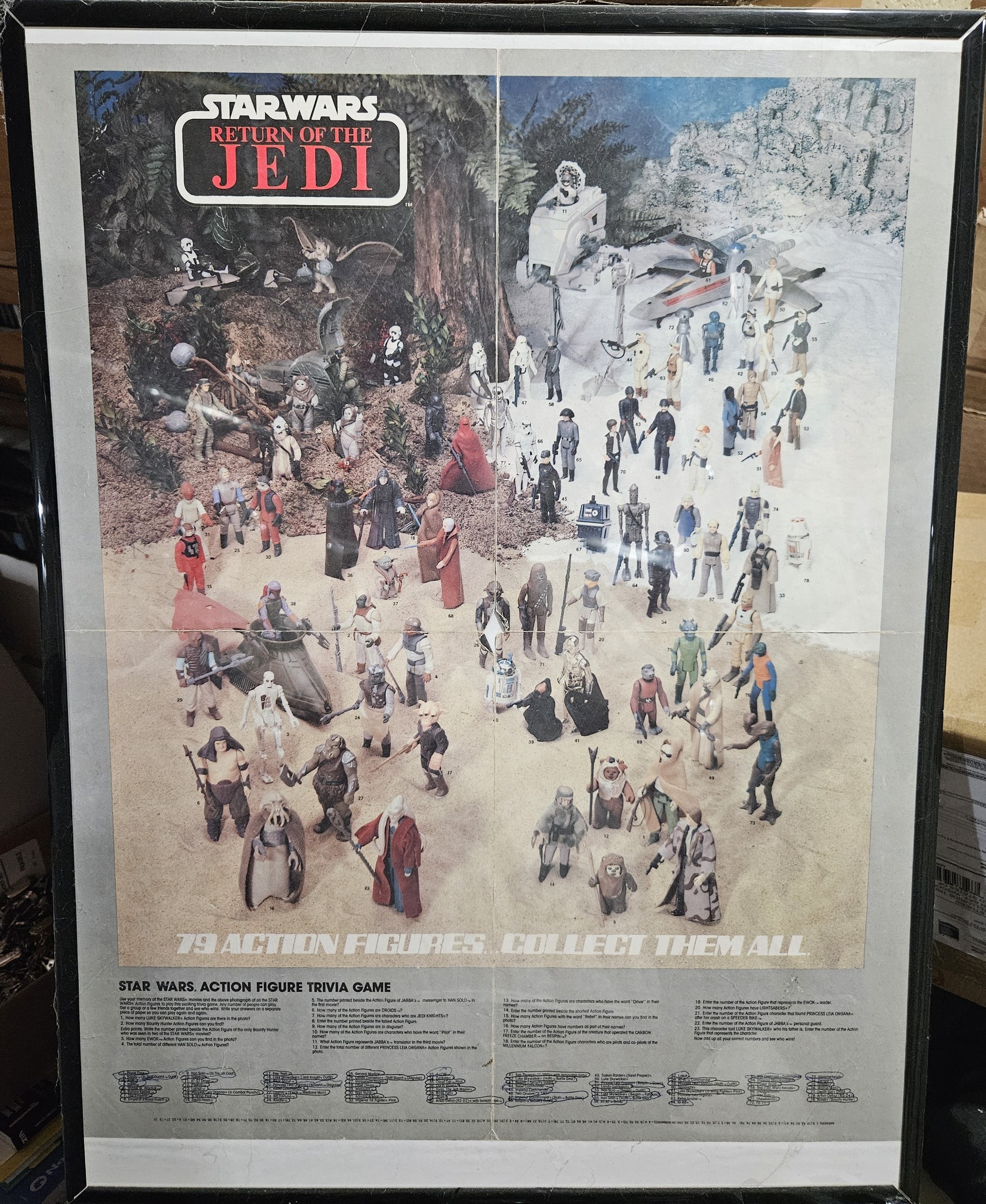 vintage star wars action figures promotional poster from 1984