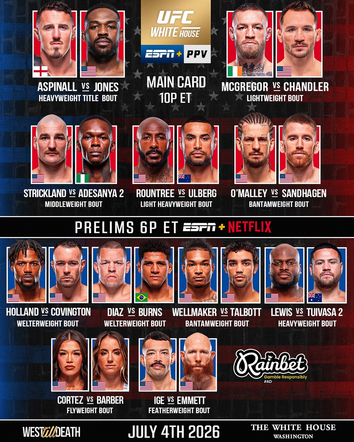 West - #UFCWhiteHouse Concept Card 🇺🇸 #ufc #conormcgregor #jonjones ...