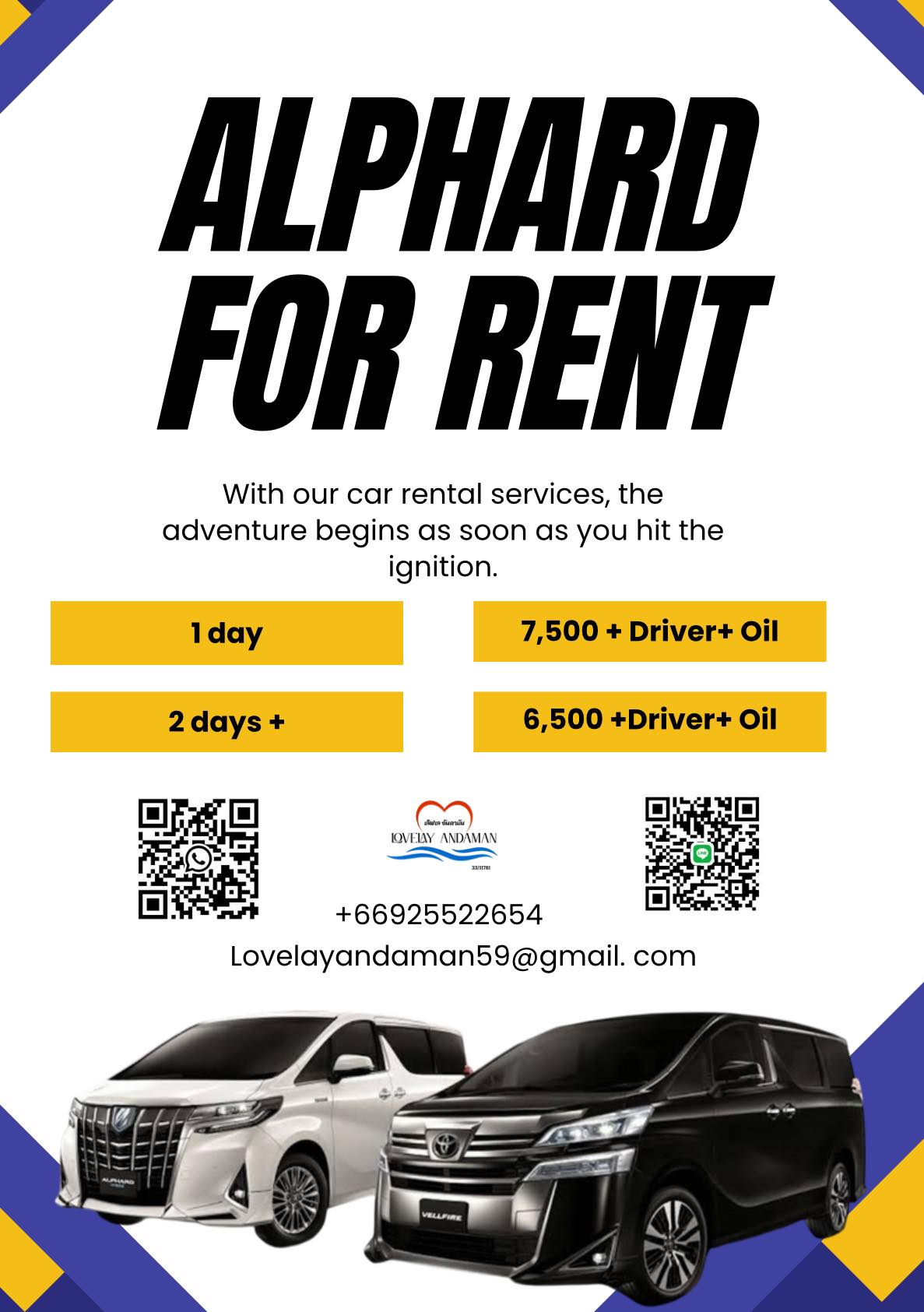 Lovelay Andaman - 🚘 เช่ารถ สุดหรู Toyota Alphard ใน จ.... | Facebook