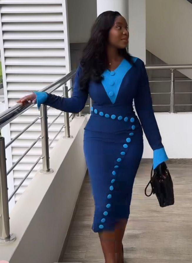 ladies dress ideas Corporate outfit for Happy new week Floor length