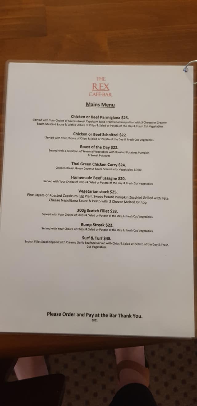 The Rex - 🎉🎉Introducing our new dine in menu for 2021 🎉🎉... | Facebook