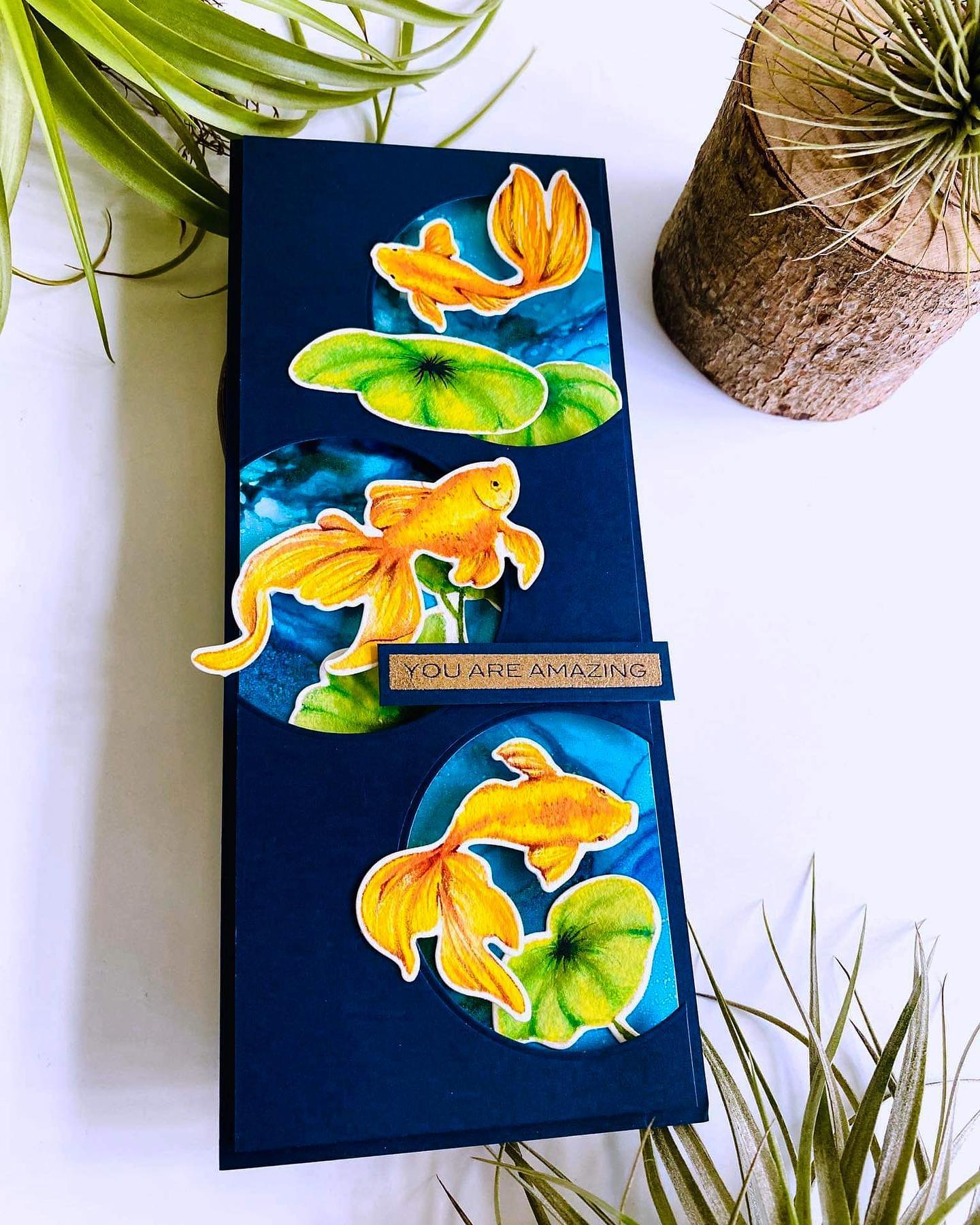 Handmade card with Altenew dahlia flowers and MFT frames