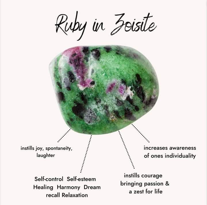 Perfectly - Ruby In Zoisite Tumbled Stone (a.k.a. Anyolite) ♥ Self ...