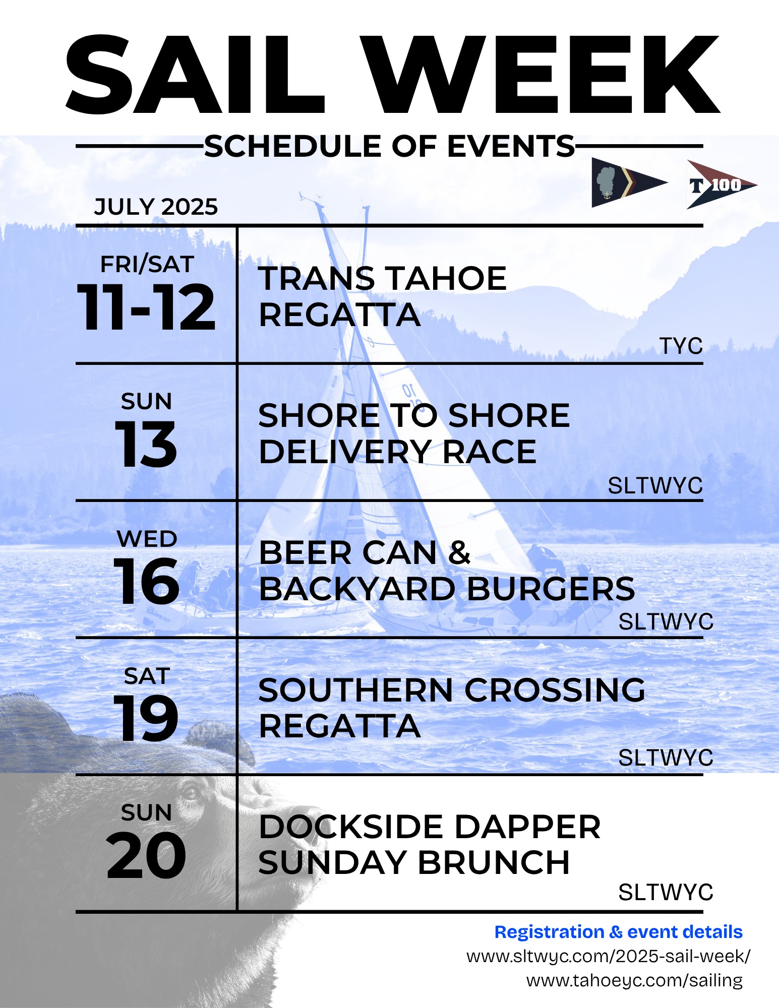South - SLTWYC is excited to host Sail Week Tahoe 2025 in partnership ...