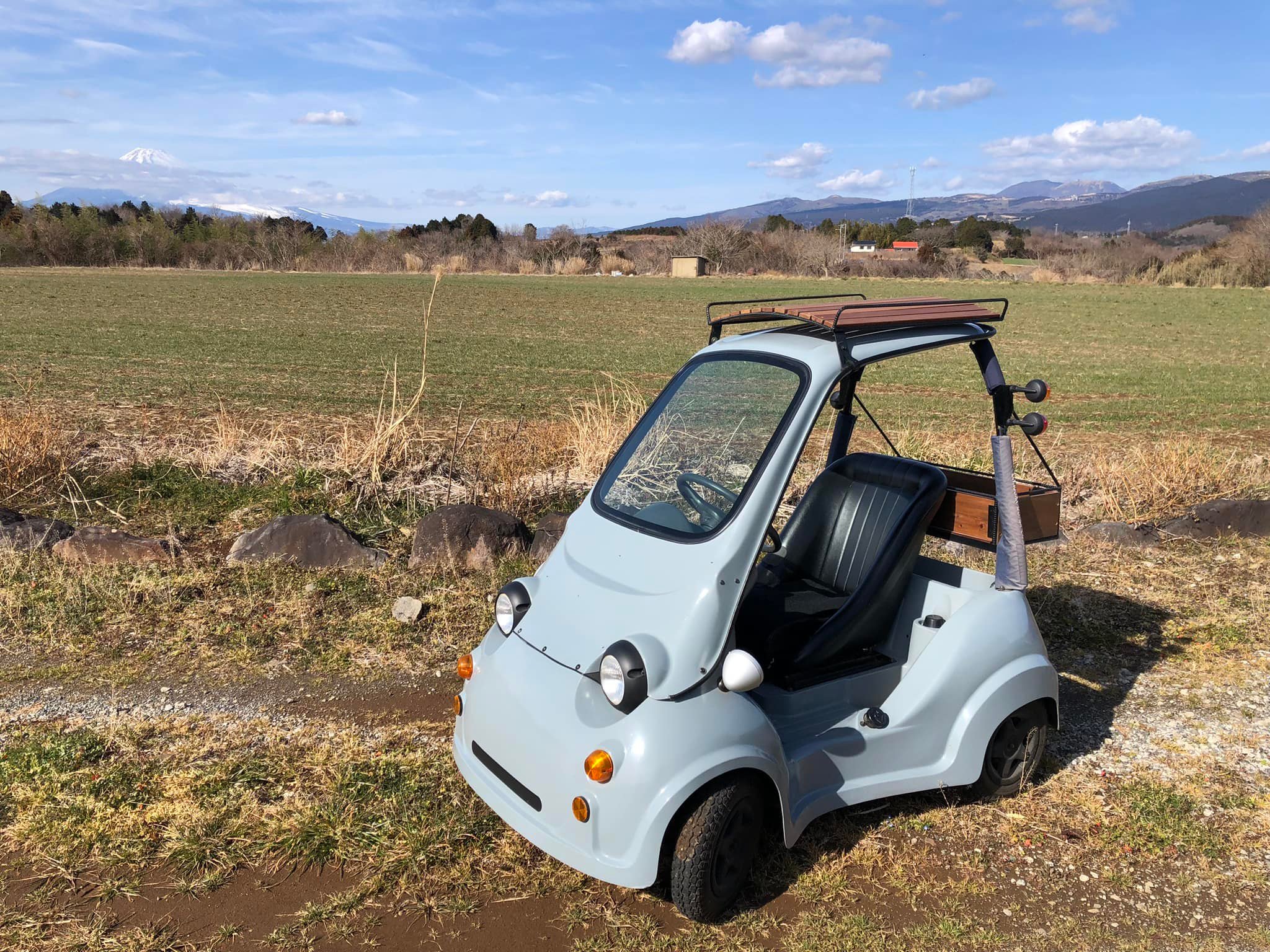 This is made in Japan. Mitsuoka MC-1. 50cc engine and it