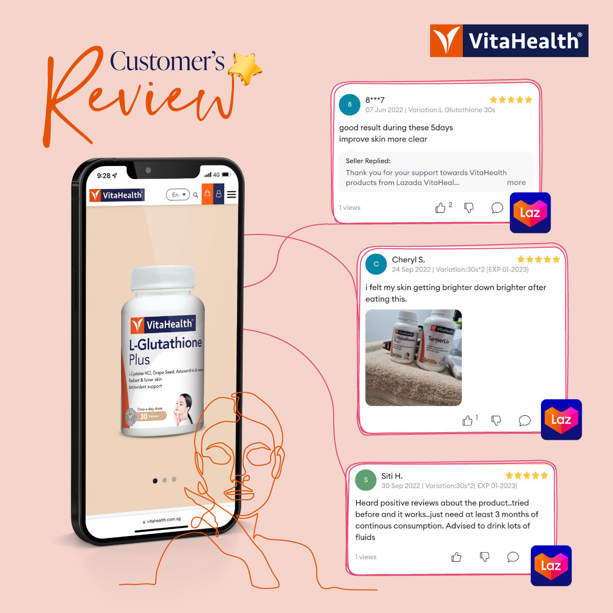 vitahealth l glutathione Thanks for the 5-star review from customer!❤️ Try out L- Plus to achieve radiant and glowing skin! 👉 bit.ly/LGlutathione-Lazada . . #VitaHealth #VitaHealthSG #VitaHealthReview #lazadasg #LGlutathionePlus #skinwhitening Healthy-Looking Amount:50mg BPC 157 update |