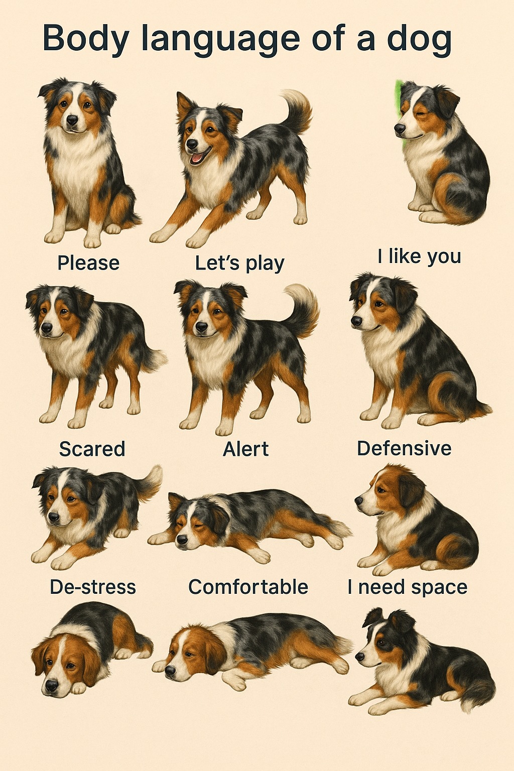 Body language of a a dog Please Let'splay Let's play I likeyou like you ...