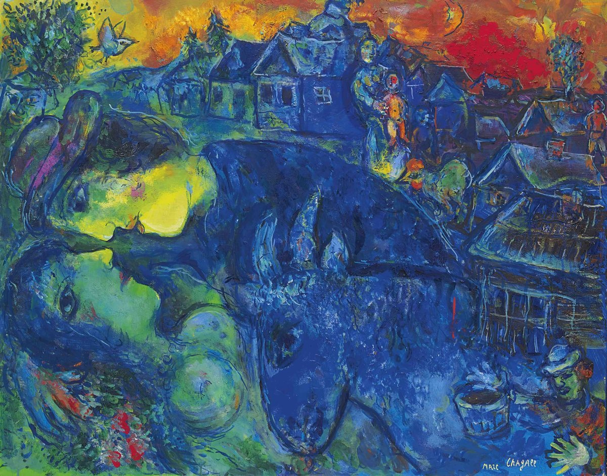 Marc Chagall (1887-1985) Les Paysans, 1971 #marcchagall #artinfinitus