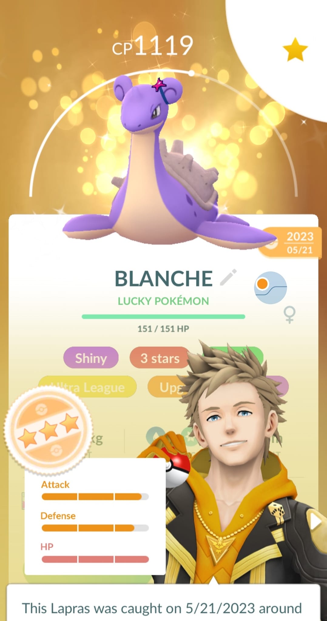 Shiny Lapras PokemonGo Account Trade With Blanche Accessory & Background - IOS/Android