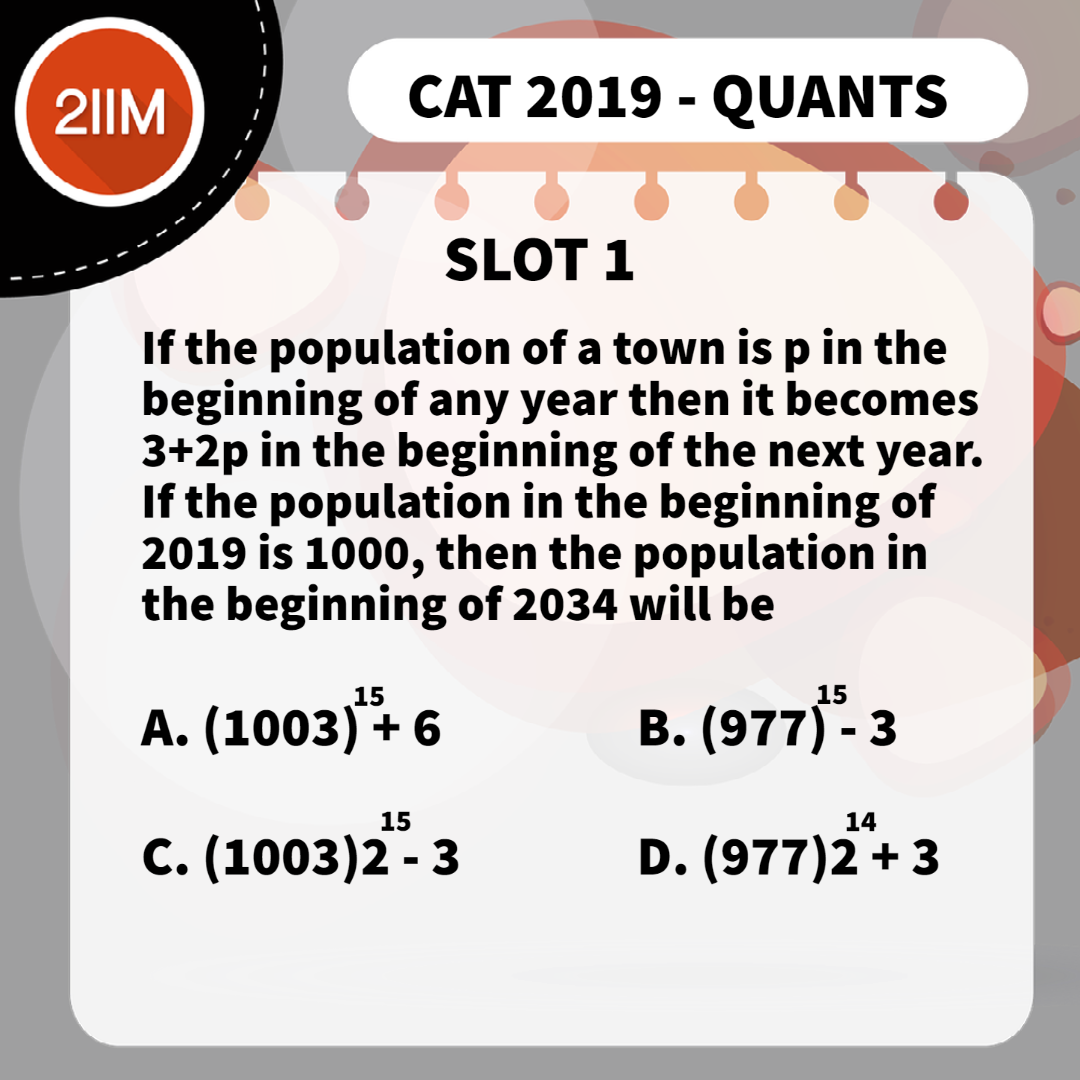 CAT 2019 | Slot 1 | Quant |... - 2IIM Online CAT Preparation | Facebook