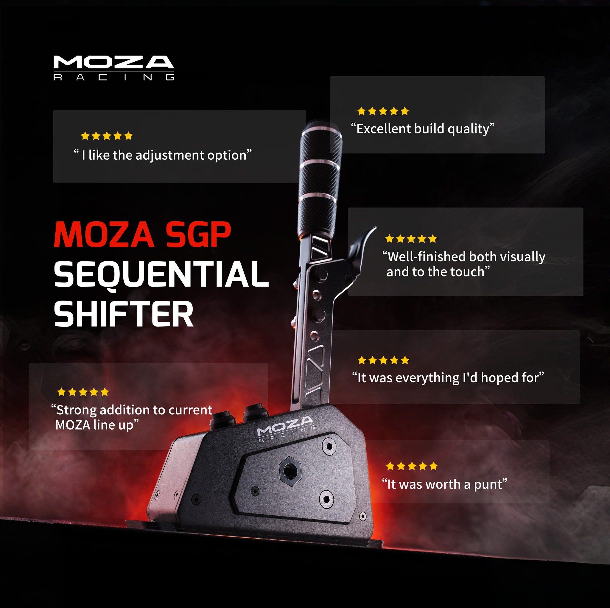 MOZA SGP sequential shifter, a combination of realistic feeling 