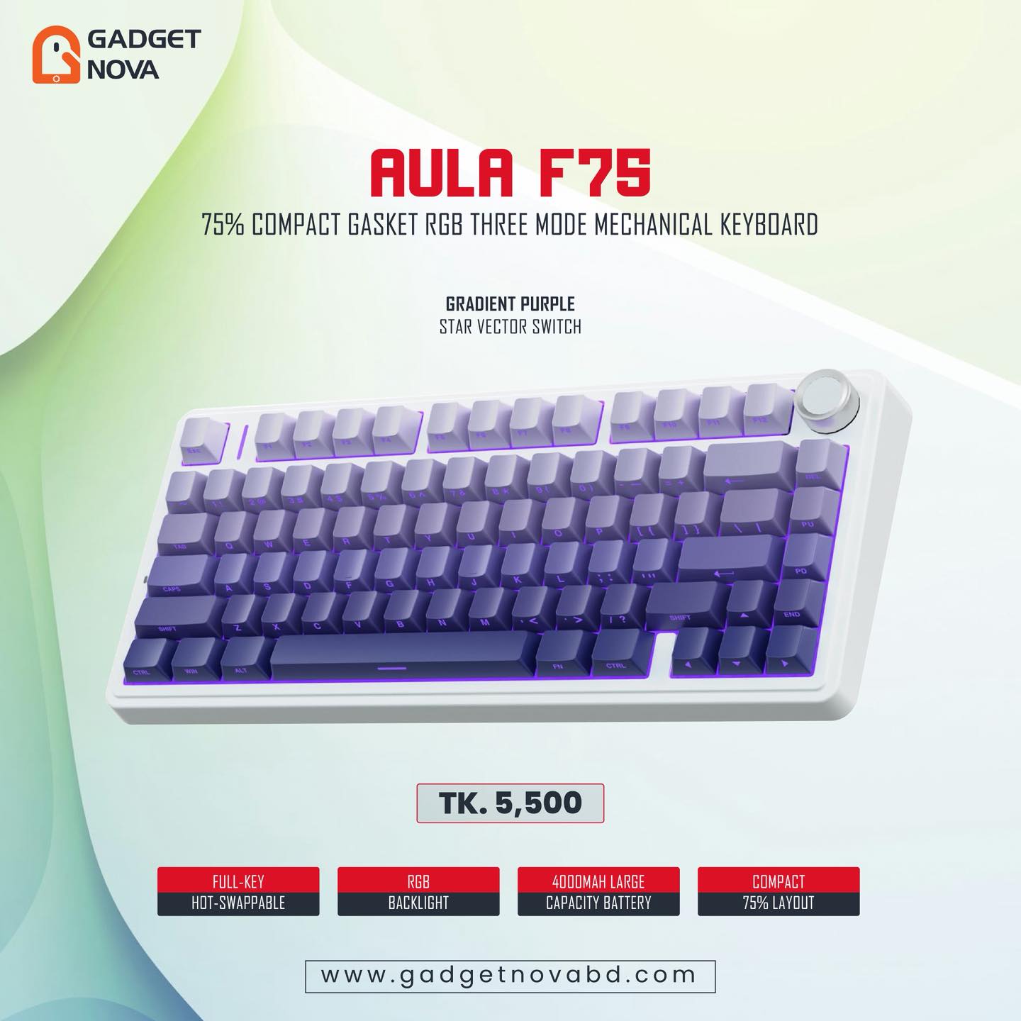Gadget Nova BD - Get your hands on Aula F75 pro with Star... | Facebook