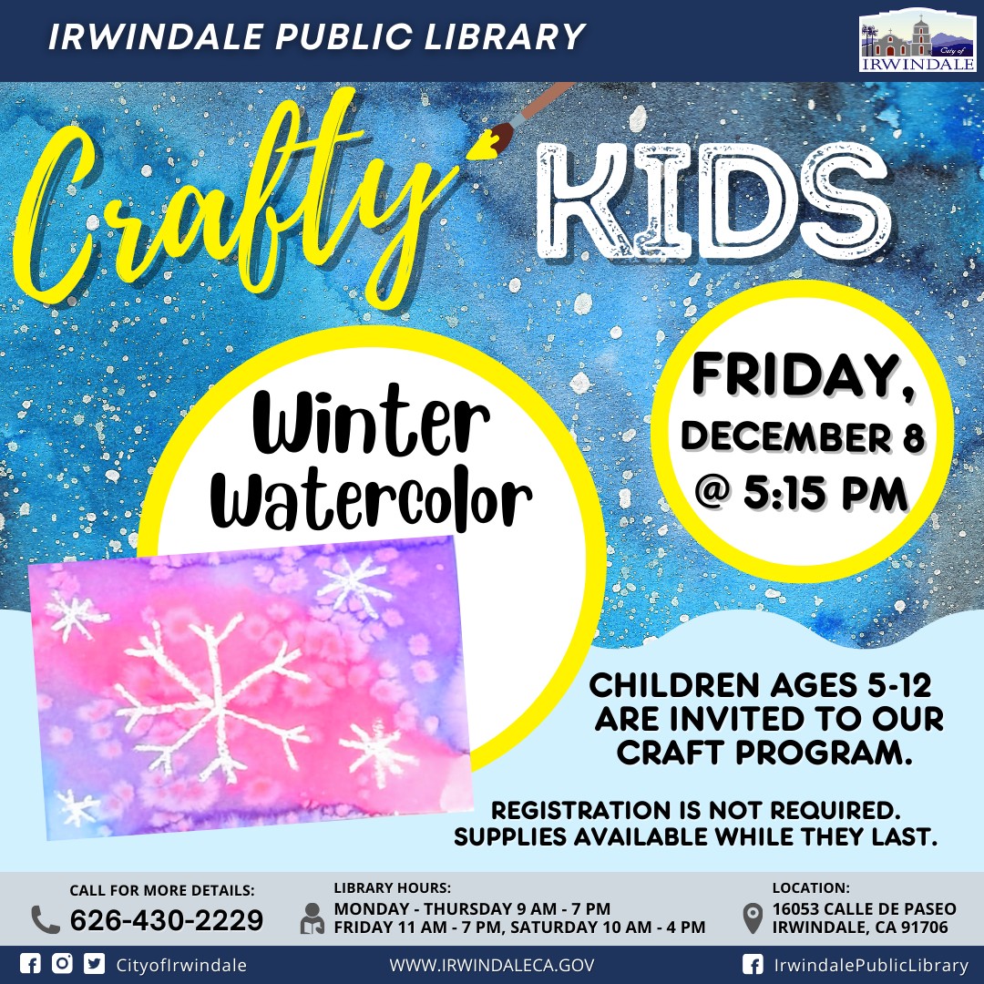 𝐂𝐑𝐀𝐅𝐓𝐘 𝐊𝐈𝐃𝐒🖌️ Irwindale Public Library... - City of Irwindale