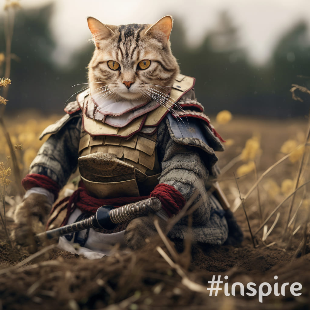 Samurai cat 😼 #猫 #道三 #cat #samurai #japan