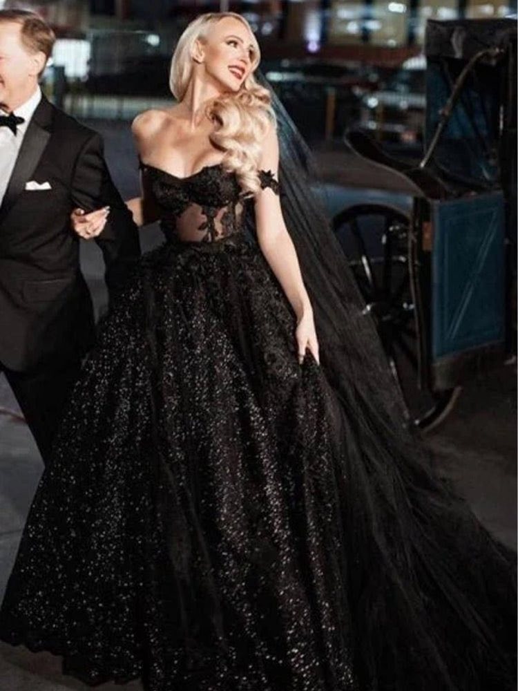 formal tea length dress Tea Length Satin Wedding Dress With Basque Waist Casia Midi Ready to Ship / Black / 14 US (46 EU)