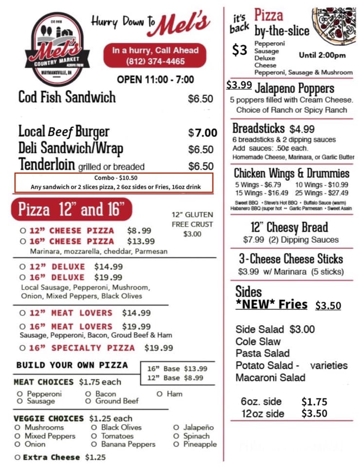 TGIF! Here’s the menu for Friday at... - Mel's Country Market