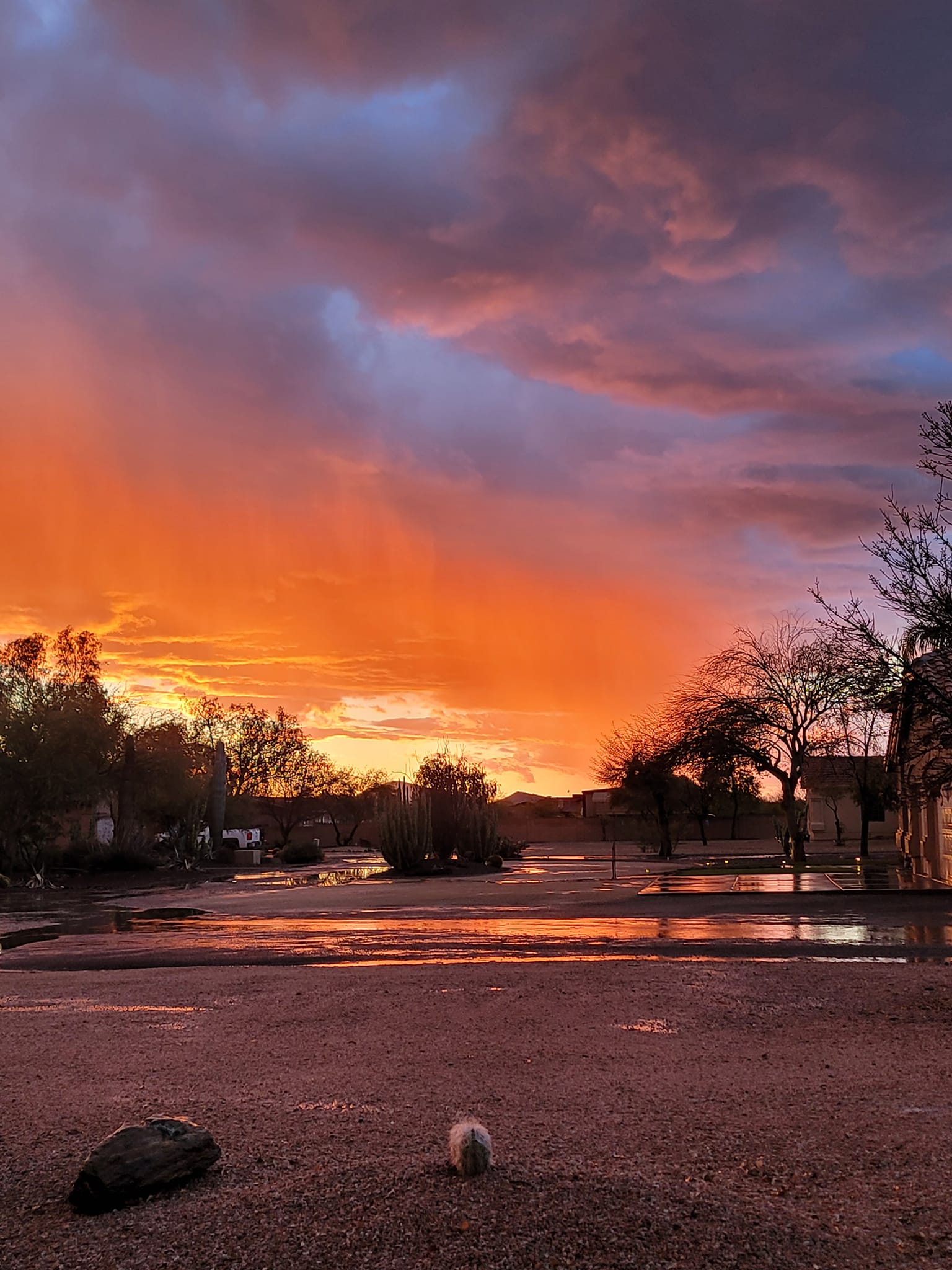 Just a little rain as the sun goes down. Avra Valley, Arizona USA