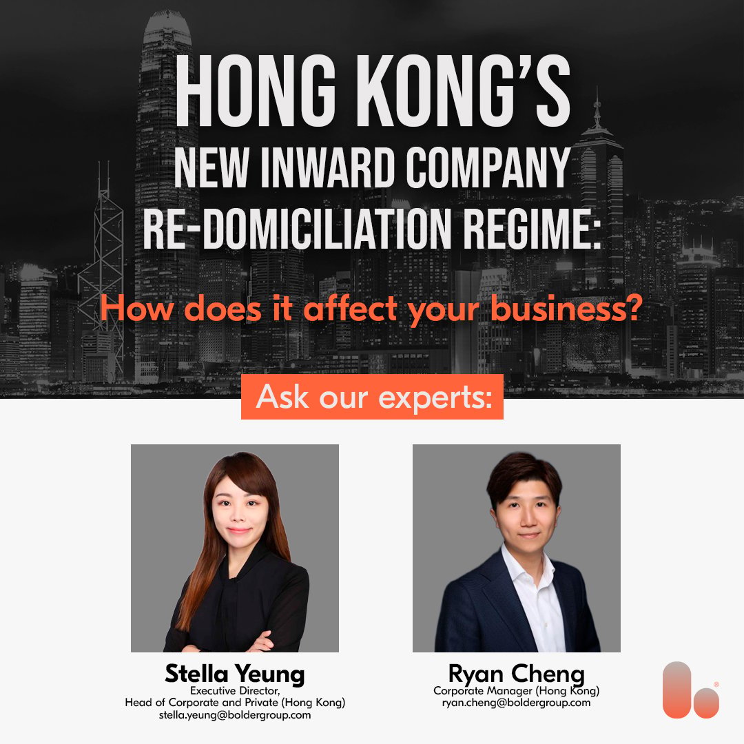 Bolder - On 23 May 2025, Hong Kong launched its inward company re ...