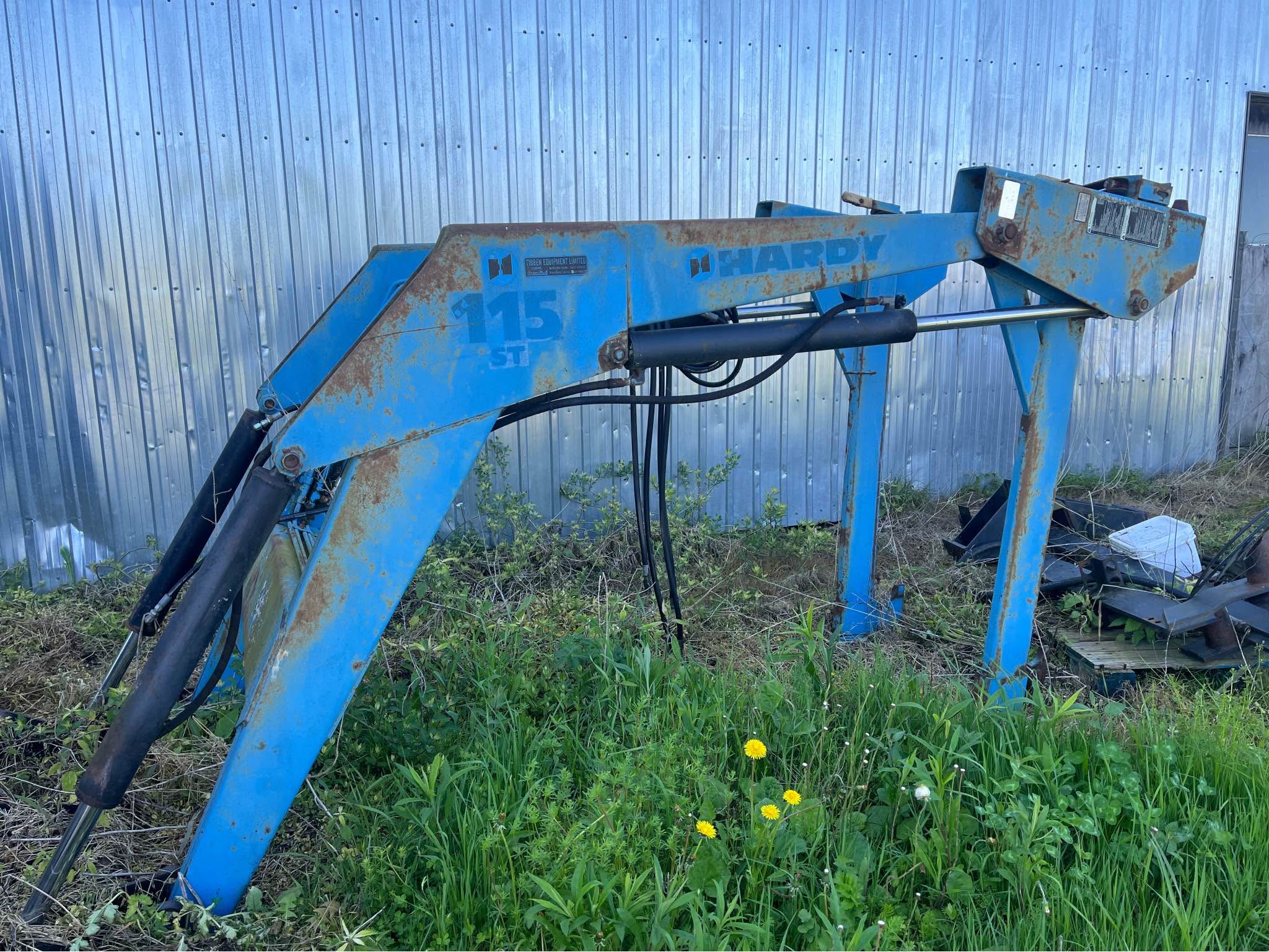 Hardy 115 quick attach loader and mounting brackets and valve ….bucket ...