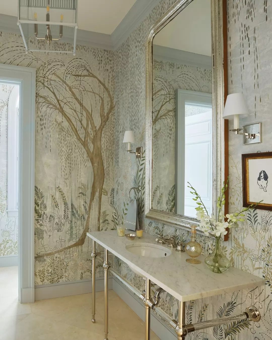 Schumacher - This powder room shimmers with our Bisou... | Facebook