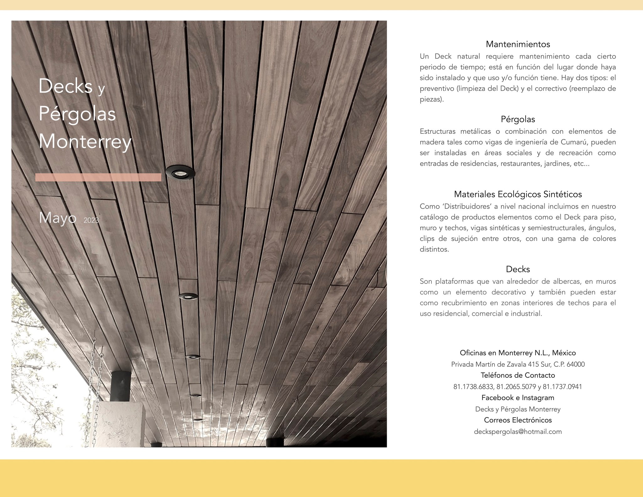 Decks - Mayo 2023 Decks y Pérgolas Monterrey Materiales Ecológicos ...