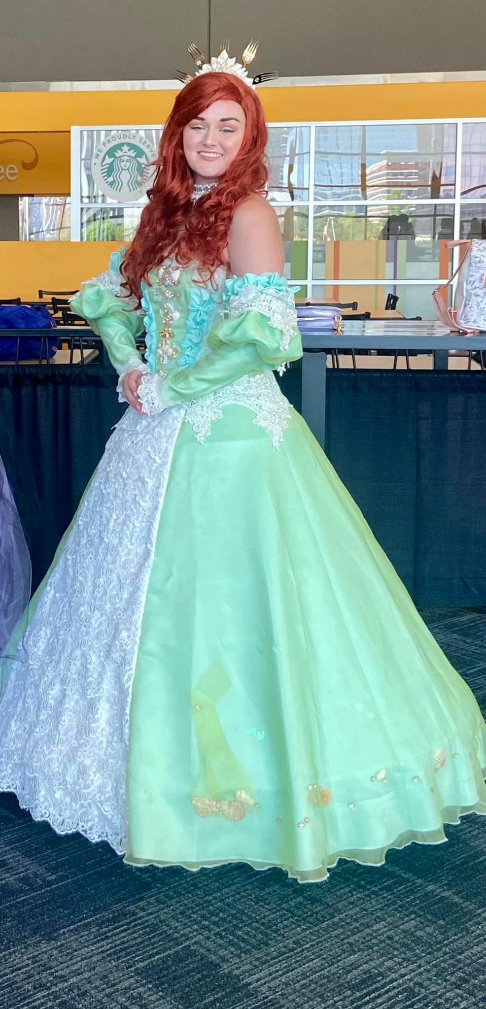 ariel cosplay green dress Hey I want to thank everyone this past Saturday for all the photos and compliments on my Queen cosplay. If you have photos of me, feel free to tag me in purple ariel dress