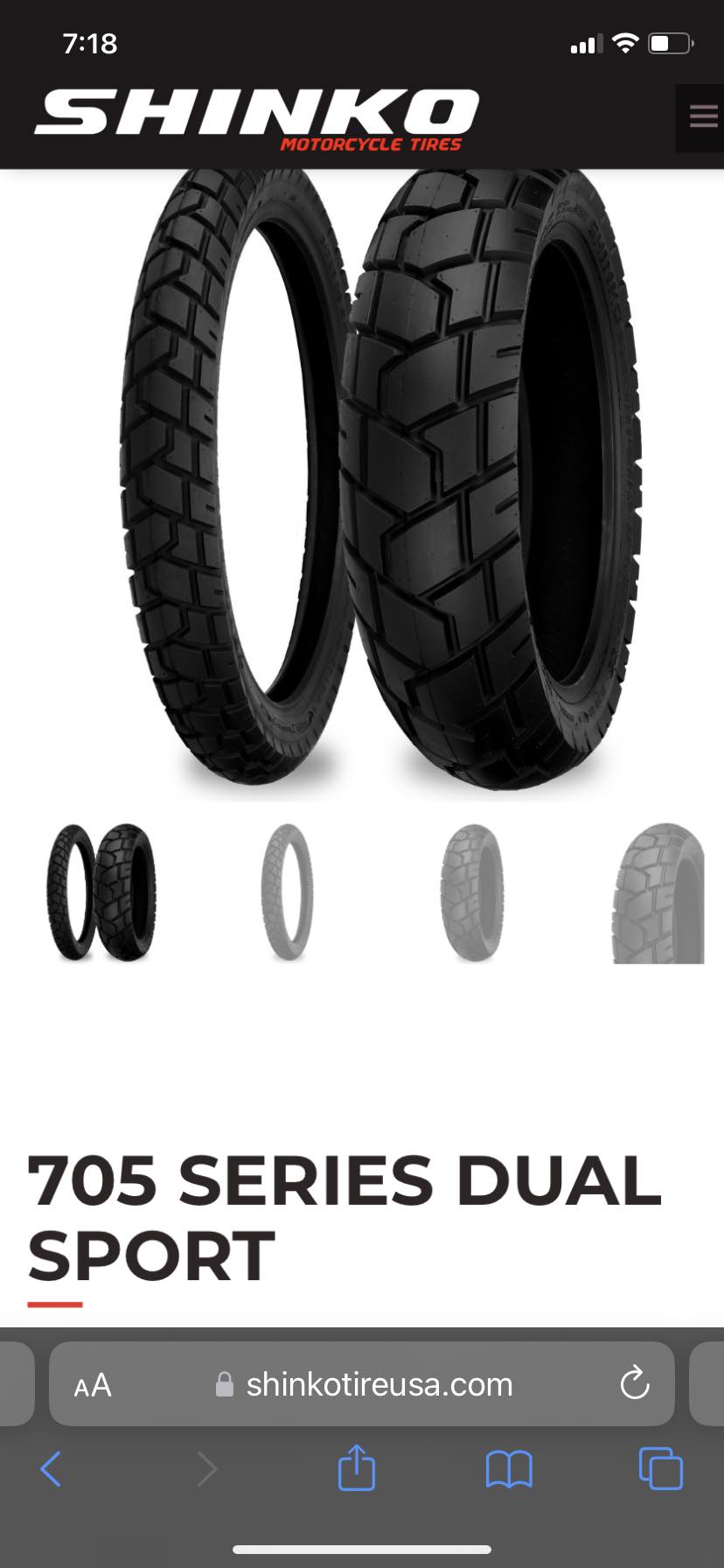 Shinko 705 Series Dual Sport Tire Set – Front 90/90-21 & Rear 120/90-17 – DOT For KLR Etc.