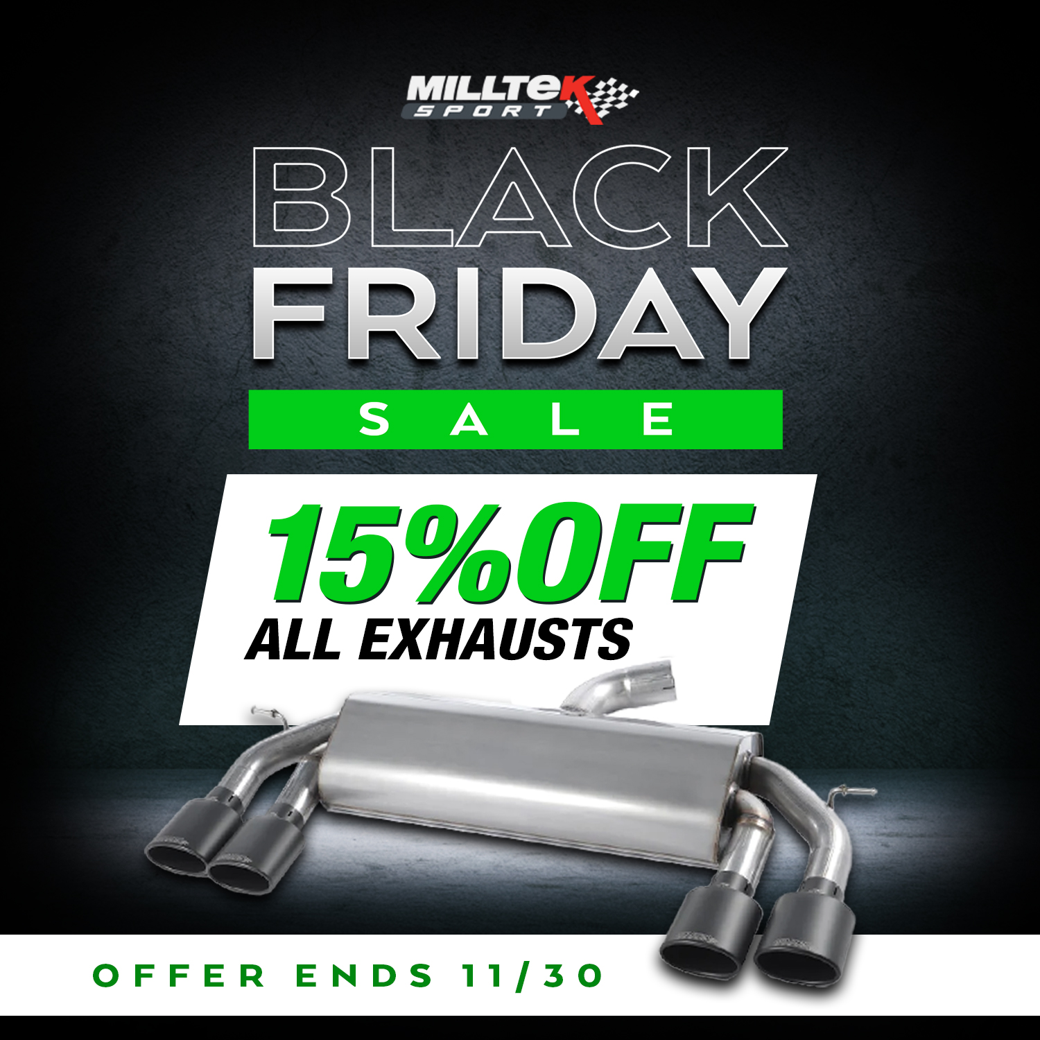 15% OFF Akrapovic Exhaust! Black Friday through Cyber Monday ONLY.