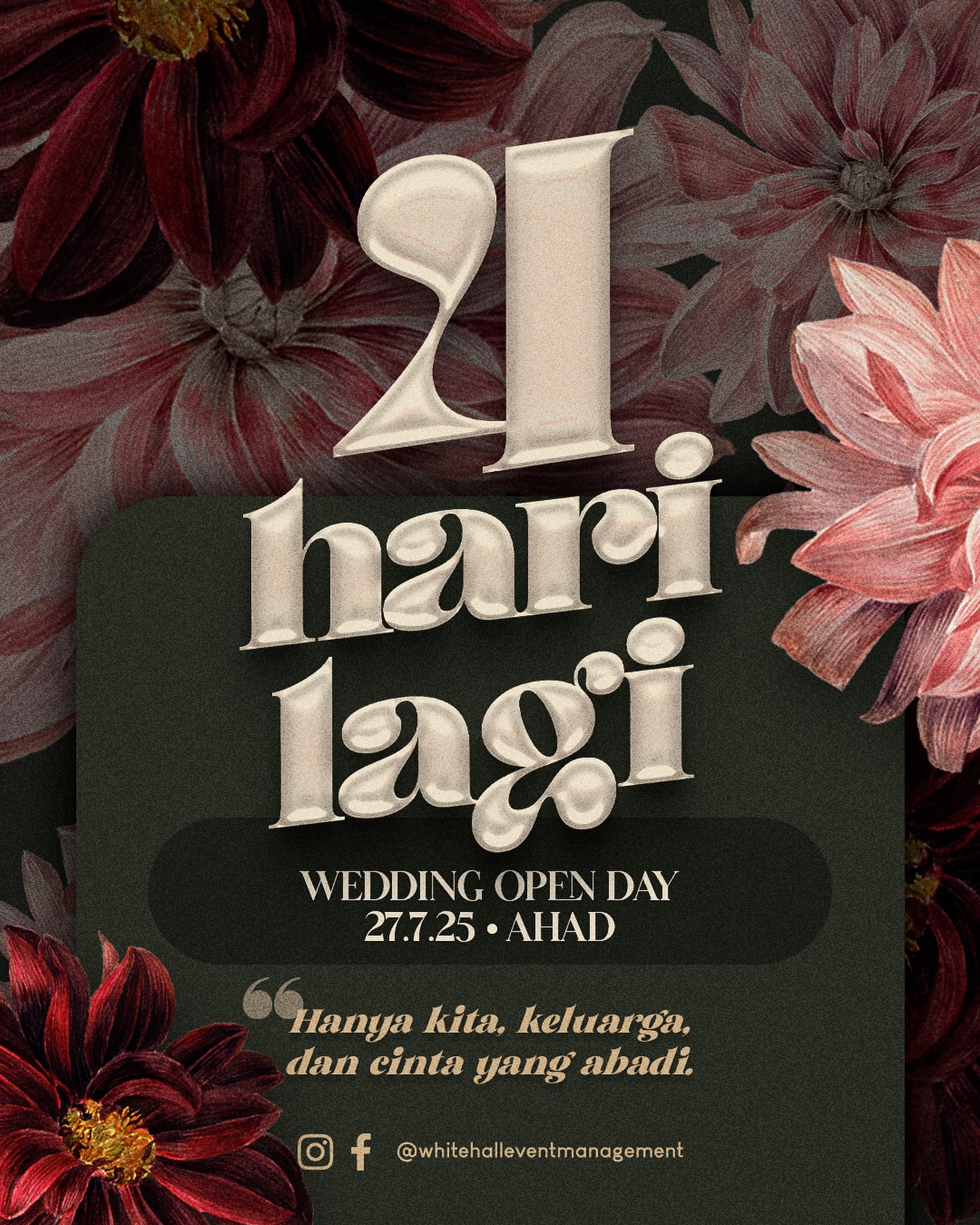 White - 4 HARI LAGI 🤍 OPEN DAY WHITE HALL : 🗓️ 27 . 7 . 2025 | Ahad ⏰ ...