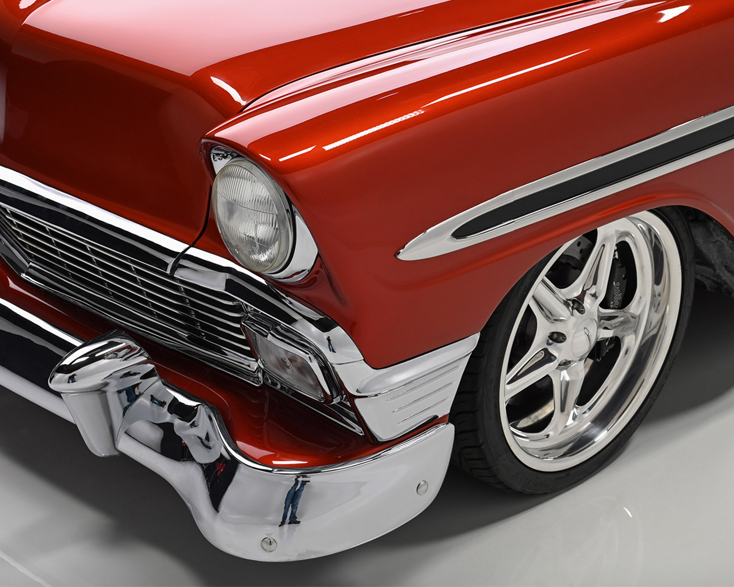 This custom 1956 Chevrolet Bel Air is no standard Tri-Five! Fully 