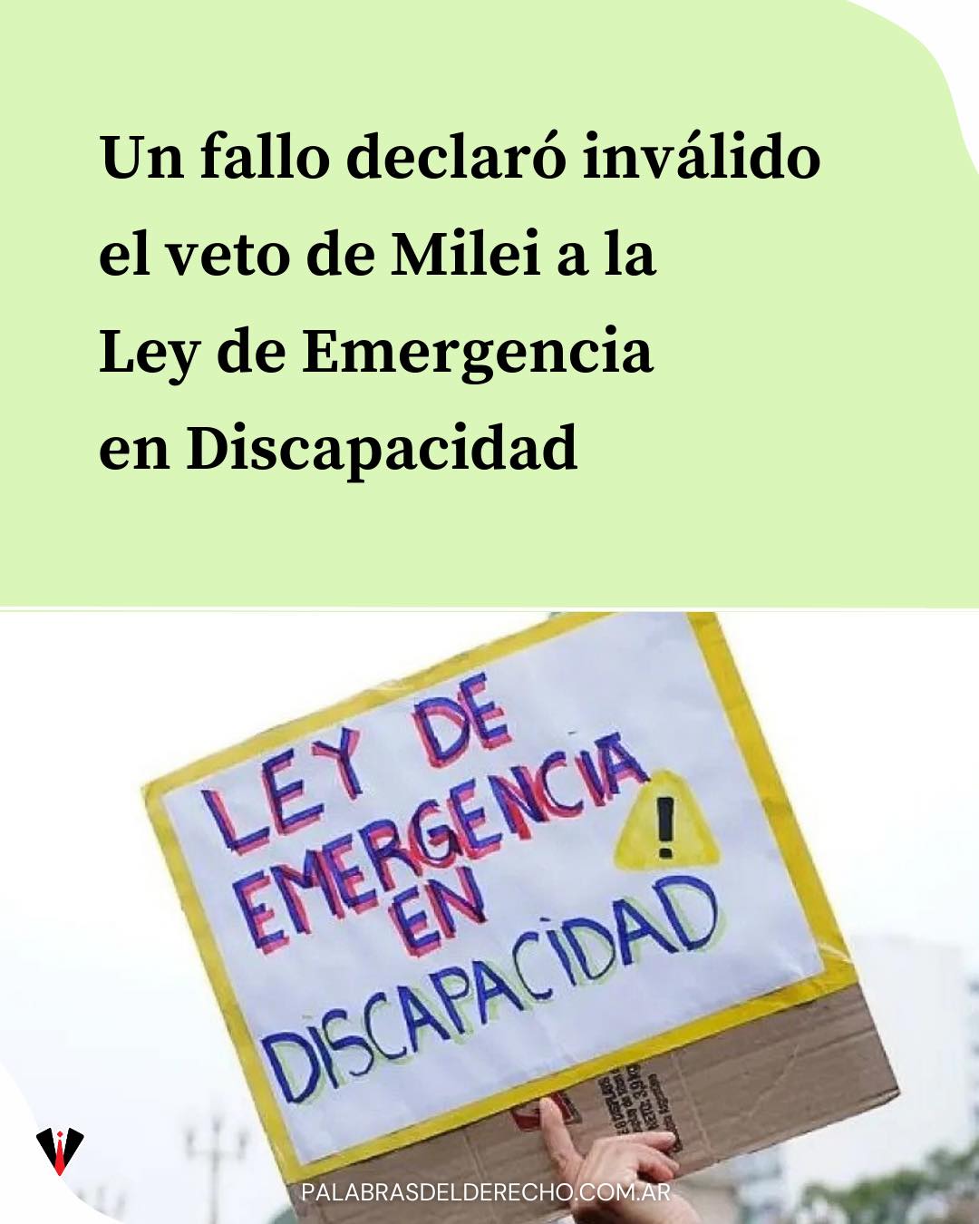 Palabras - Un fallo declaró inválido el veto de Milei a la Ley de ...