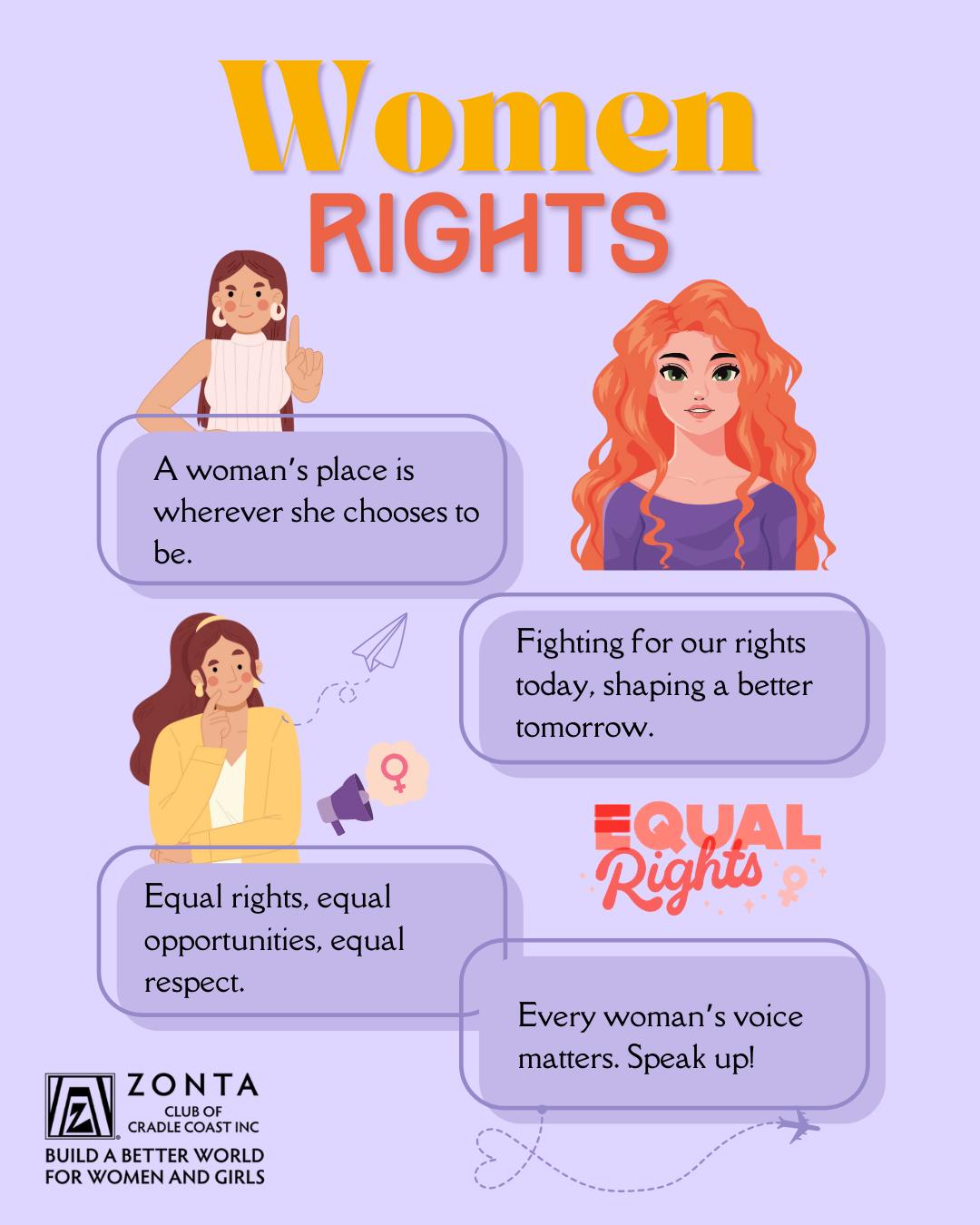 Zonta - 🔥 WOMEN'S RIGHTS ARE NOT NEGOTIABLE. 🔥 At Zonta, we believe in ...
