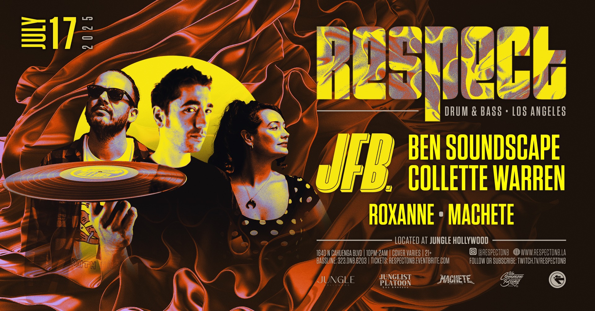 JULY 17th. RESPECT presents JFB . BEN SOUNDSCAPE & COLLETTE WARREN ...