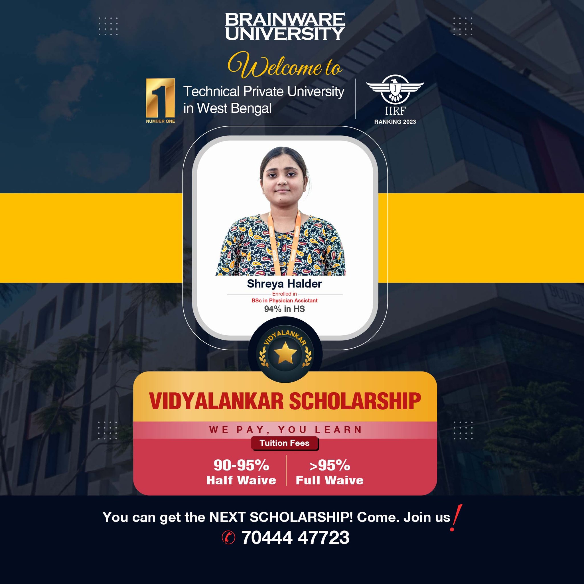 Brainware - Meet Shreya Halder: A Vidyalankar! A bright student from ...