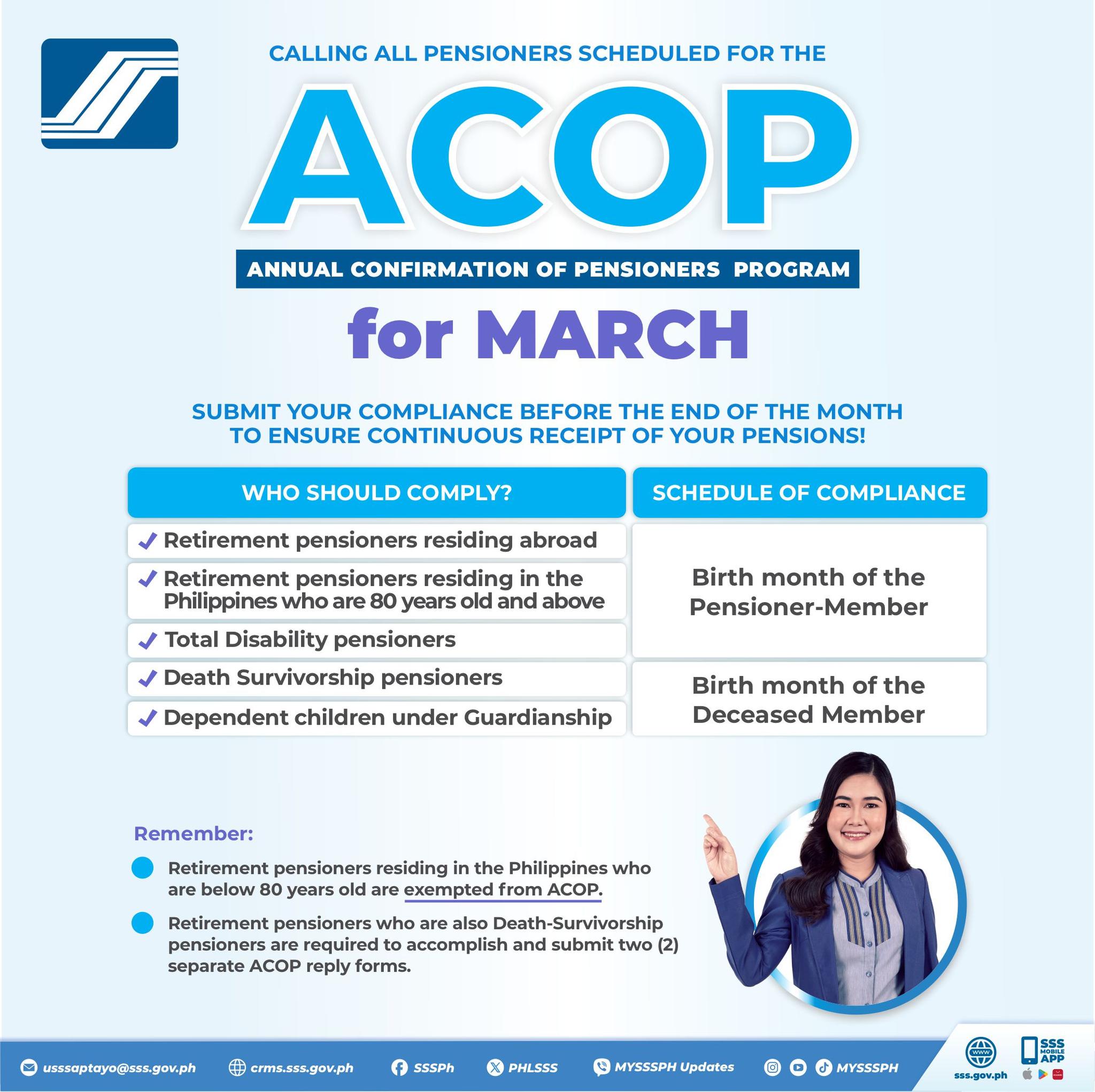 Philippine - 📣 Attention all pensioners scheduled for ACOP for the ...